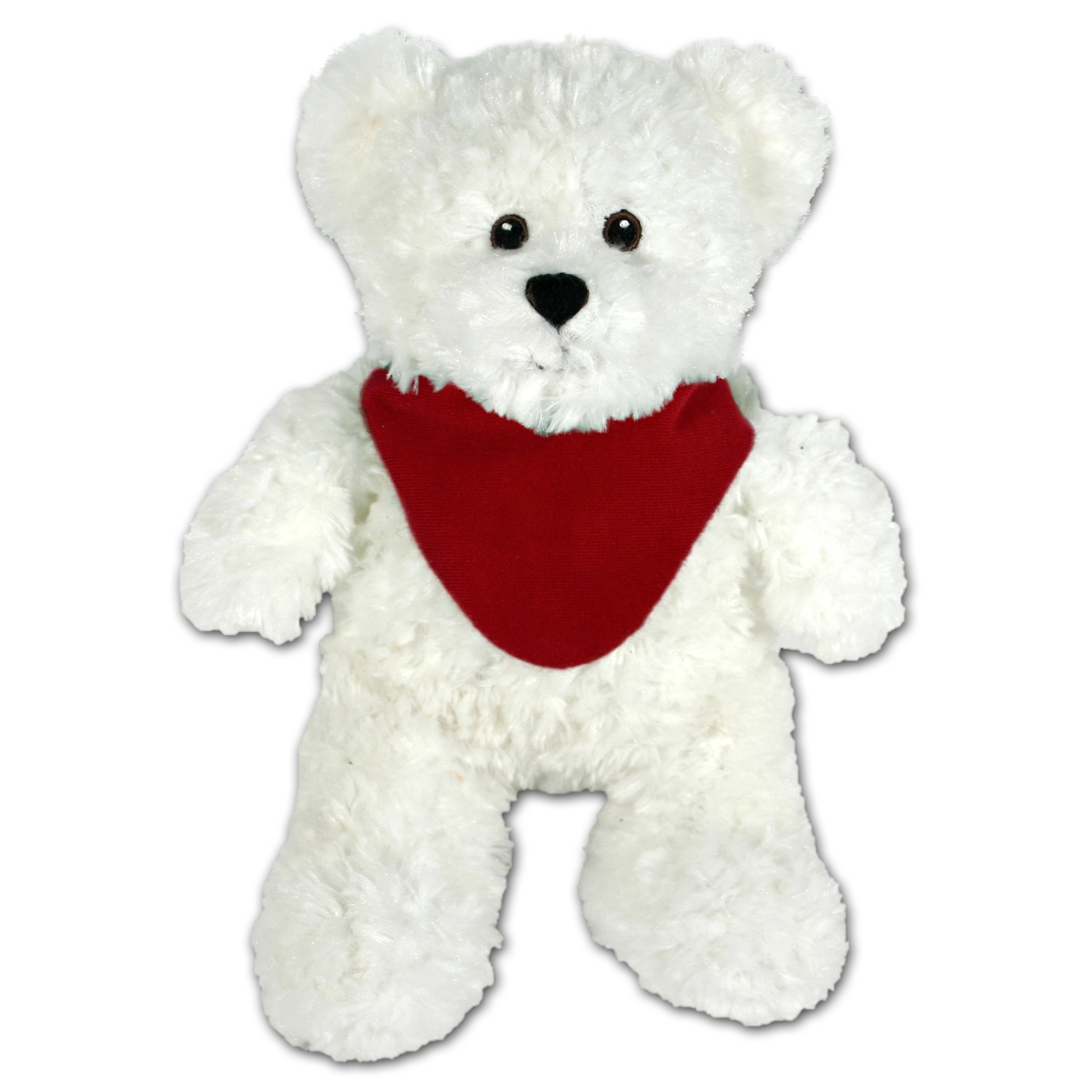 12" White Bear with Embroidered Eyes 11