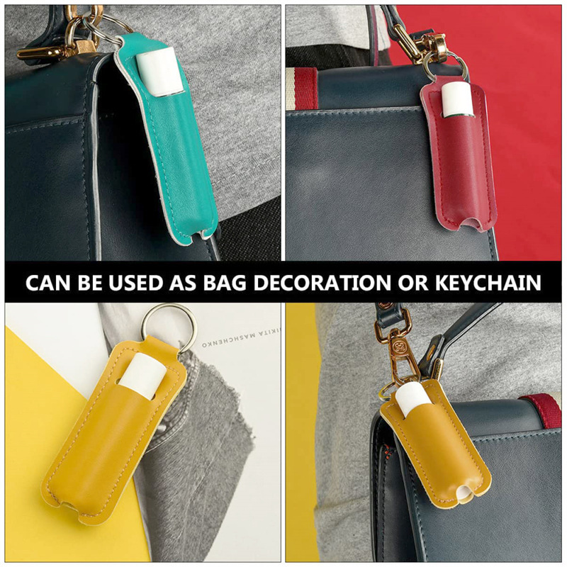 Pu Chapstick Holder Portable Keychain 2