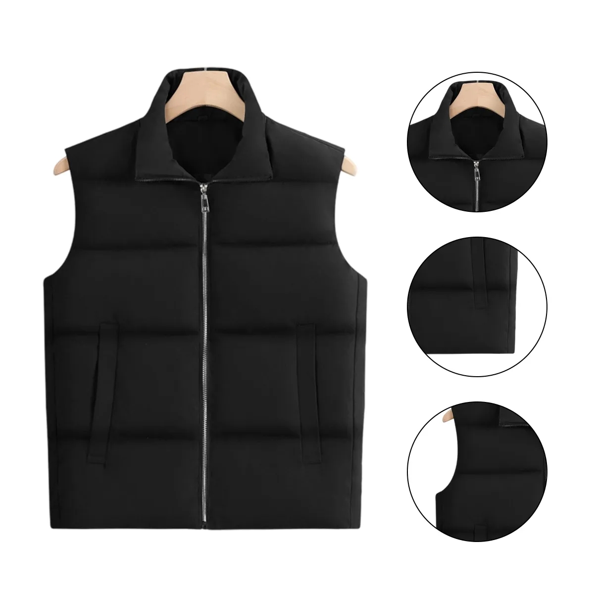 Unisex Insulated Puffer Vest Zip Front 6