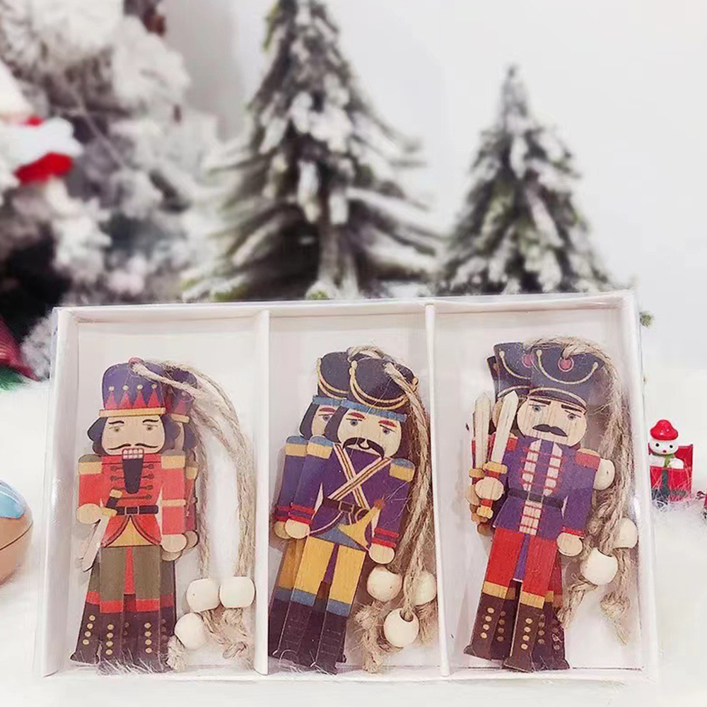 Christmas Wooden Pendant Nutcracker Soldier Set 5