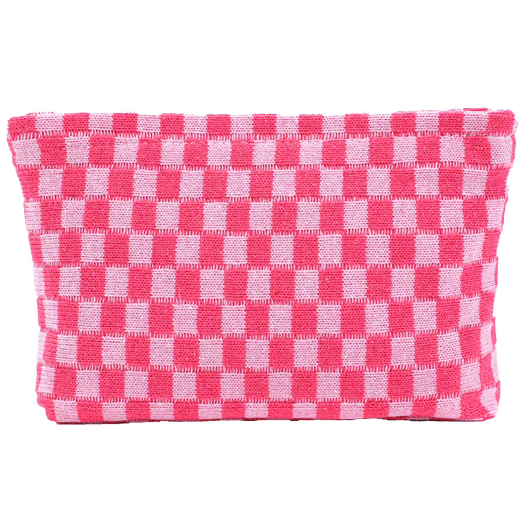 Wool Large Checkered Cosmetic Storage Bag With High Capacity 1