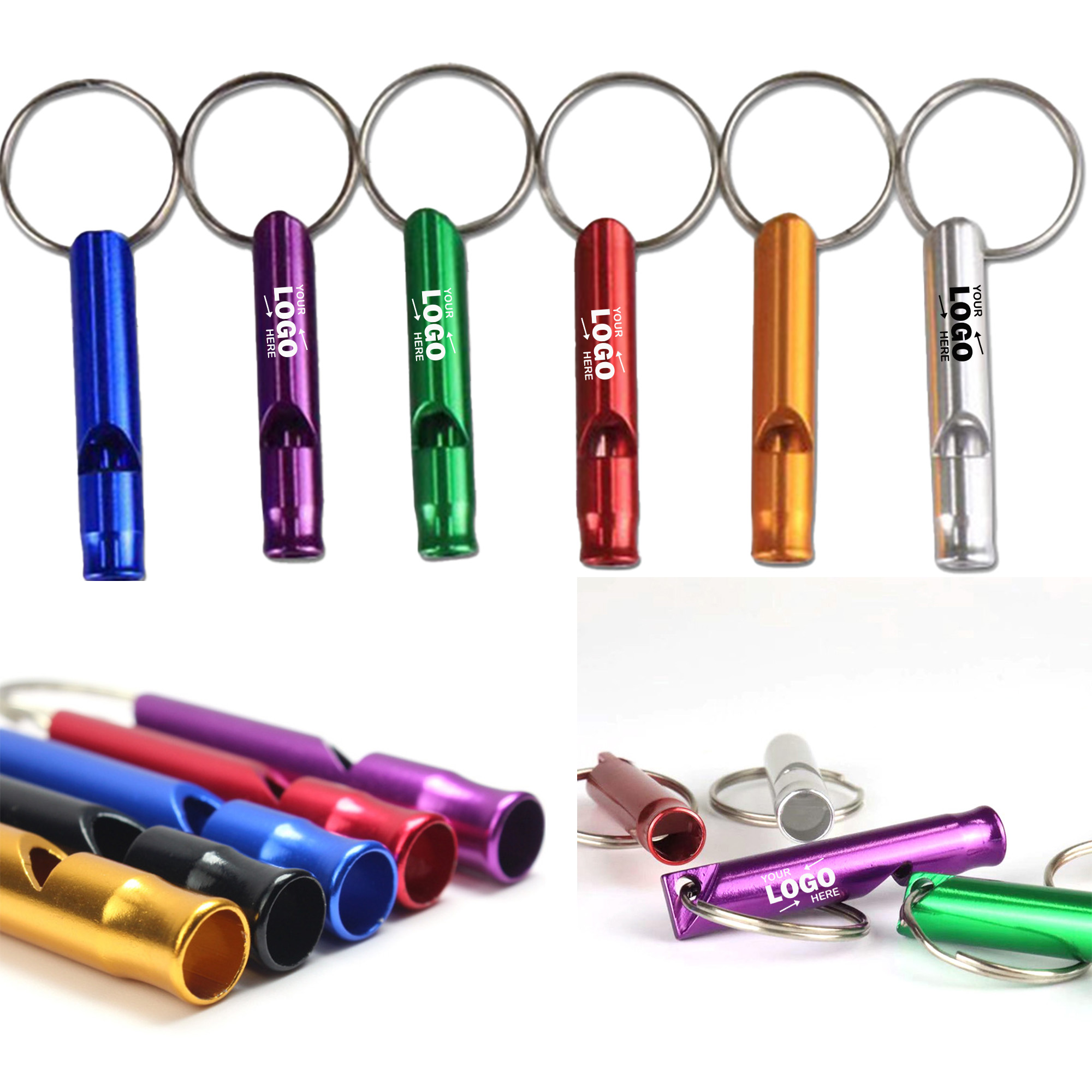 Durable Aluminum Alloy EDC Survival Whistle Keychain 2