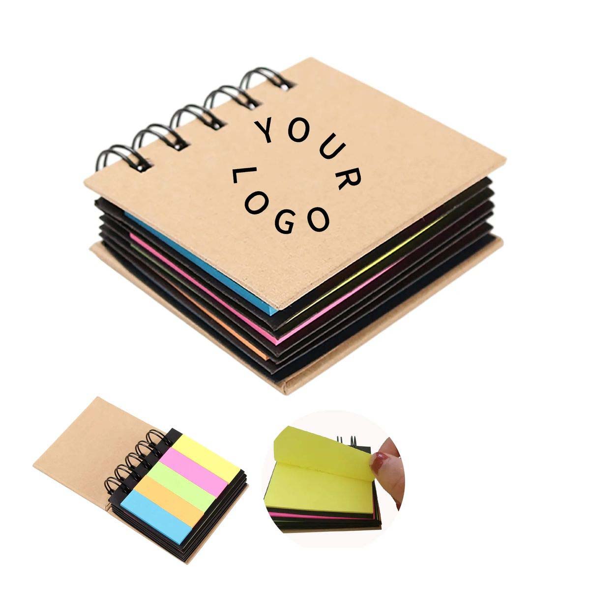 Mini Kraft Sticky Note Pad for Office and School 2