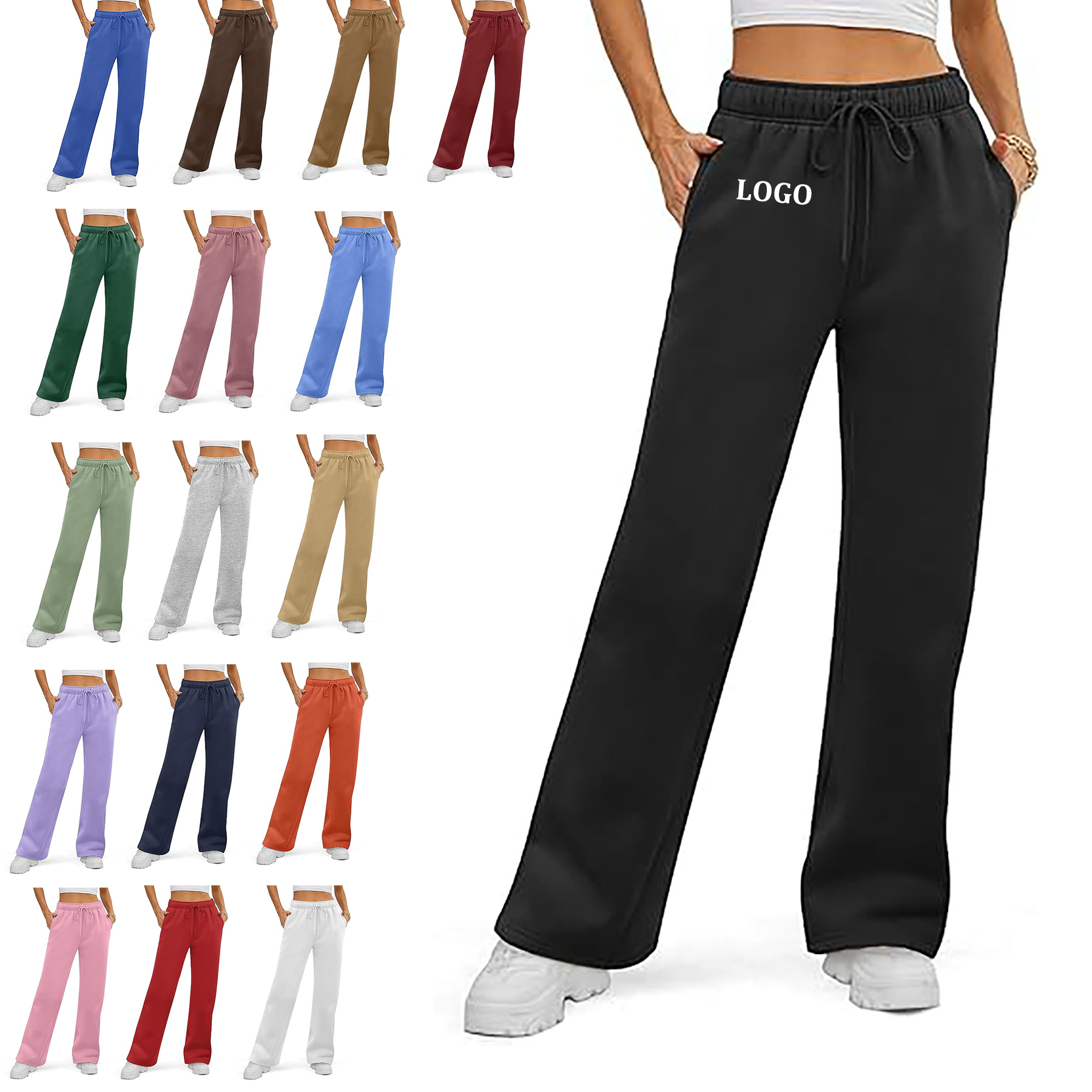 Women's Loose Fleece Sweatpants 19