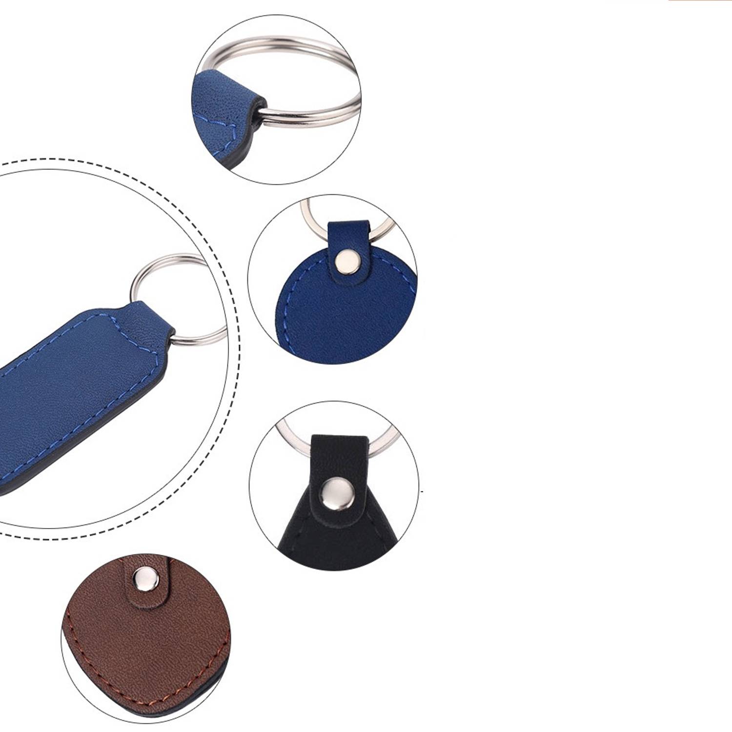 PU Leather Double Stitched Keychain 4