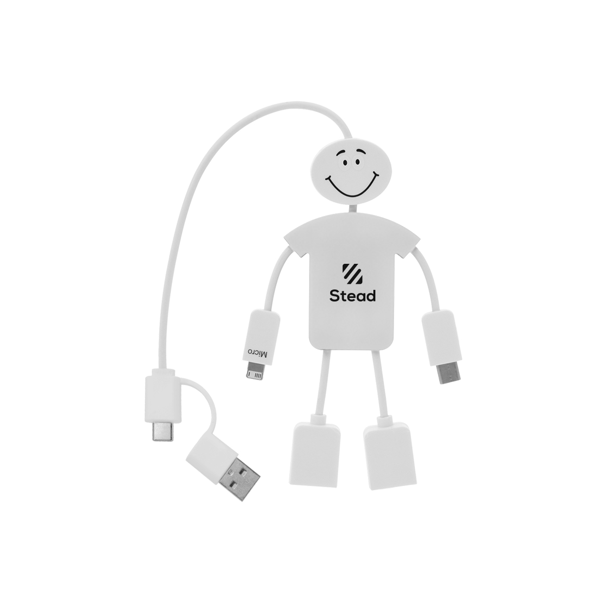 Techmate 3-In-1 Charging Cable & USB Hub 2.0 14
