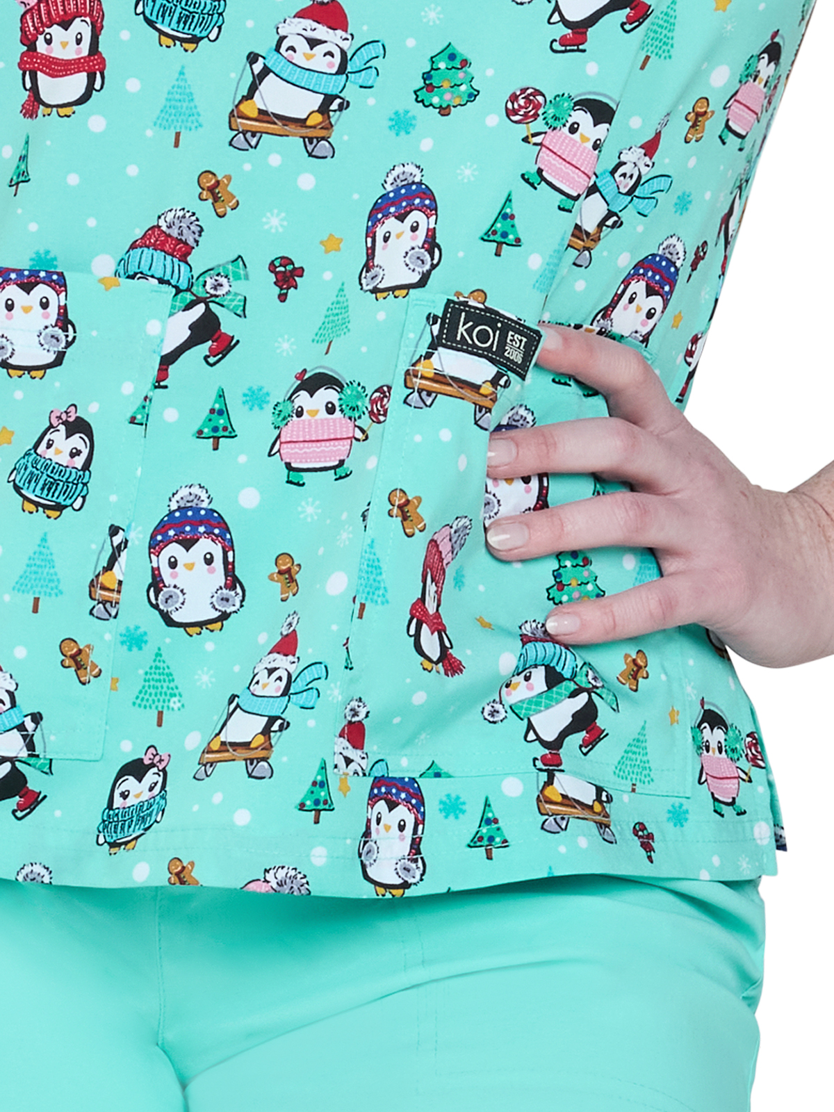 koi - Basics - Women's Two-Pocket Athletic-Inspired, Breathable Mesh Leslie Top 21