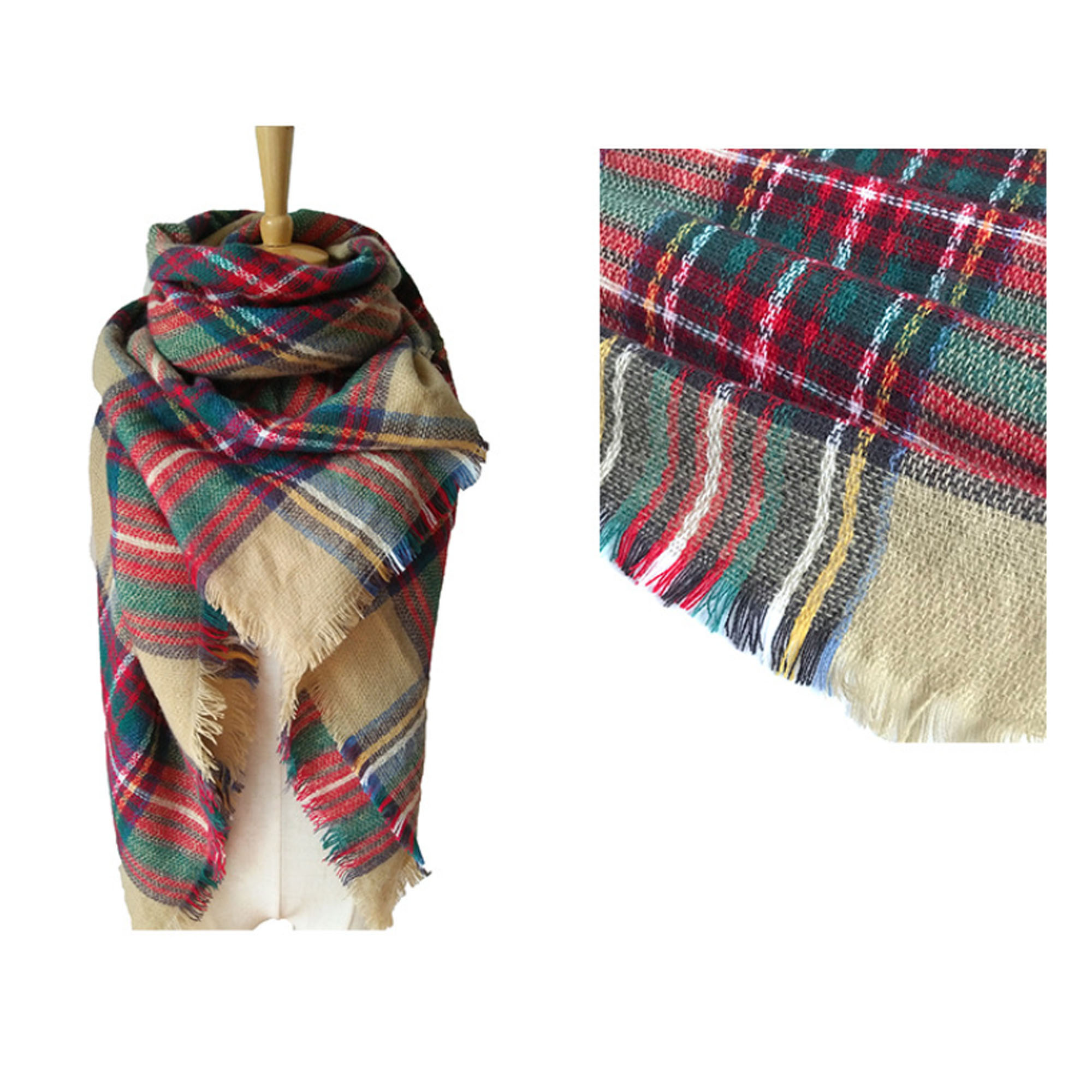 Luxurious Double-Sided Oversized Plaid Scarf for Fall/Winter 4
