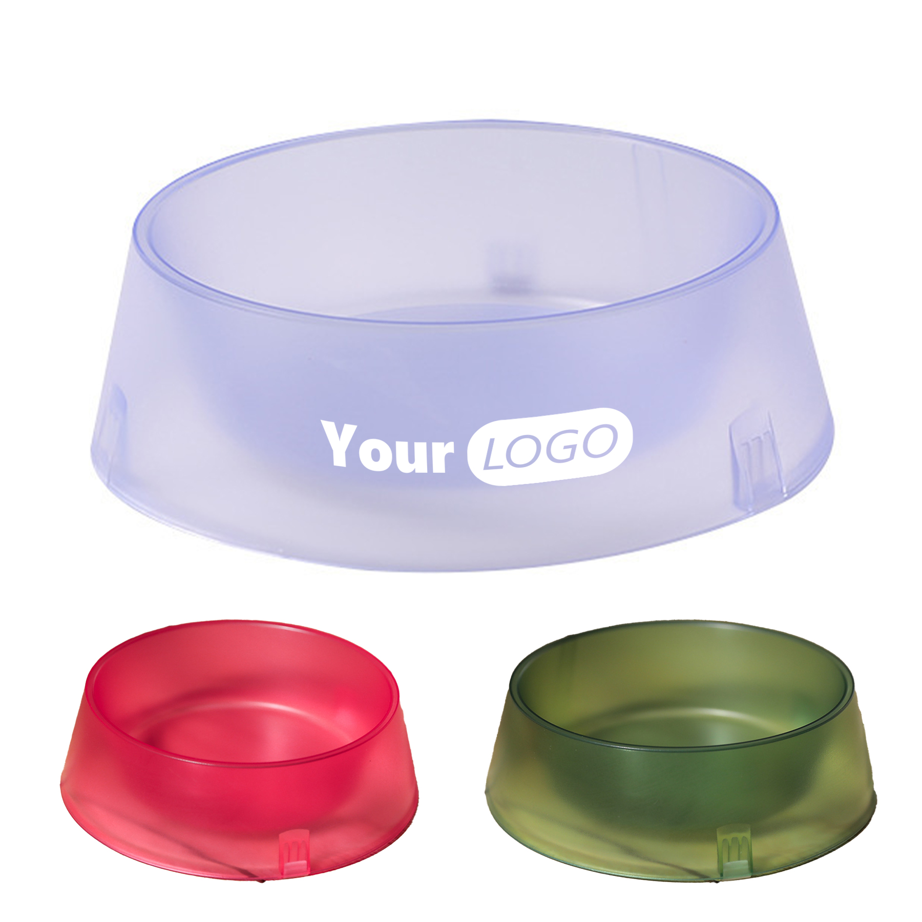 Plastic Anti Slip Semi Transparent Small Cat Bowl 2