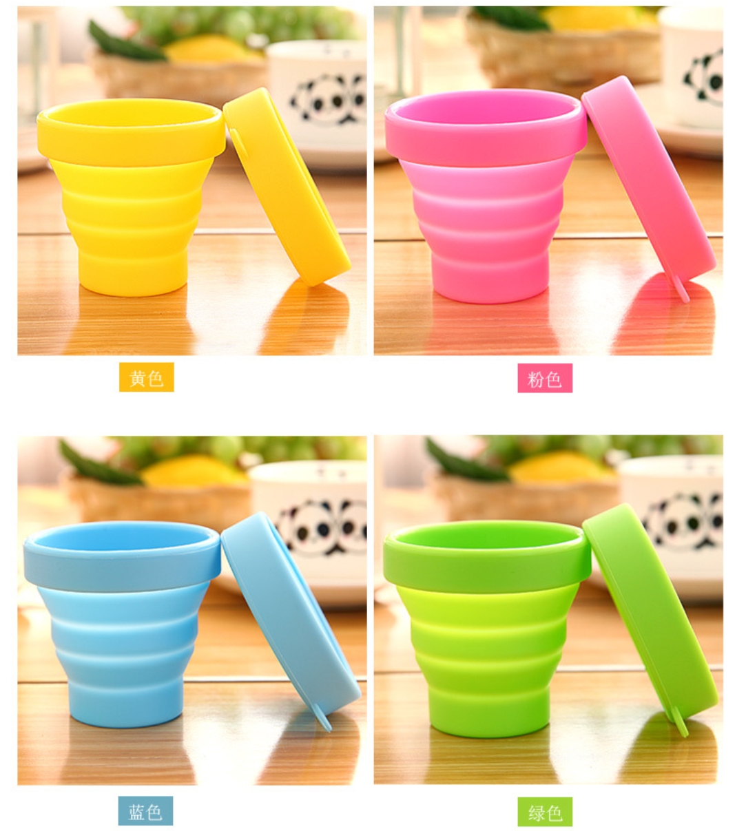 Custom 6 oz Promotional Outdoor Travel Silicone Folding Cup 3