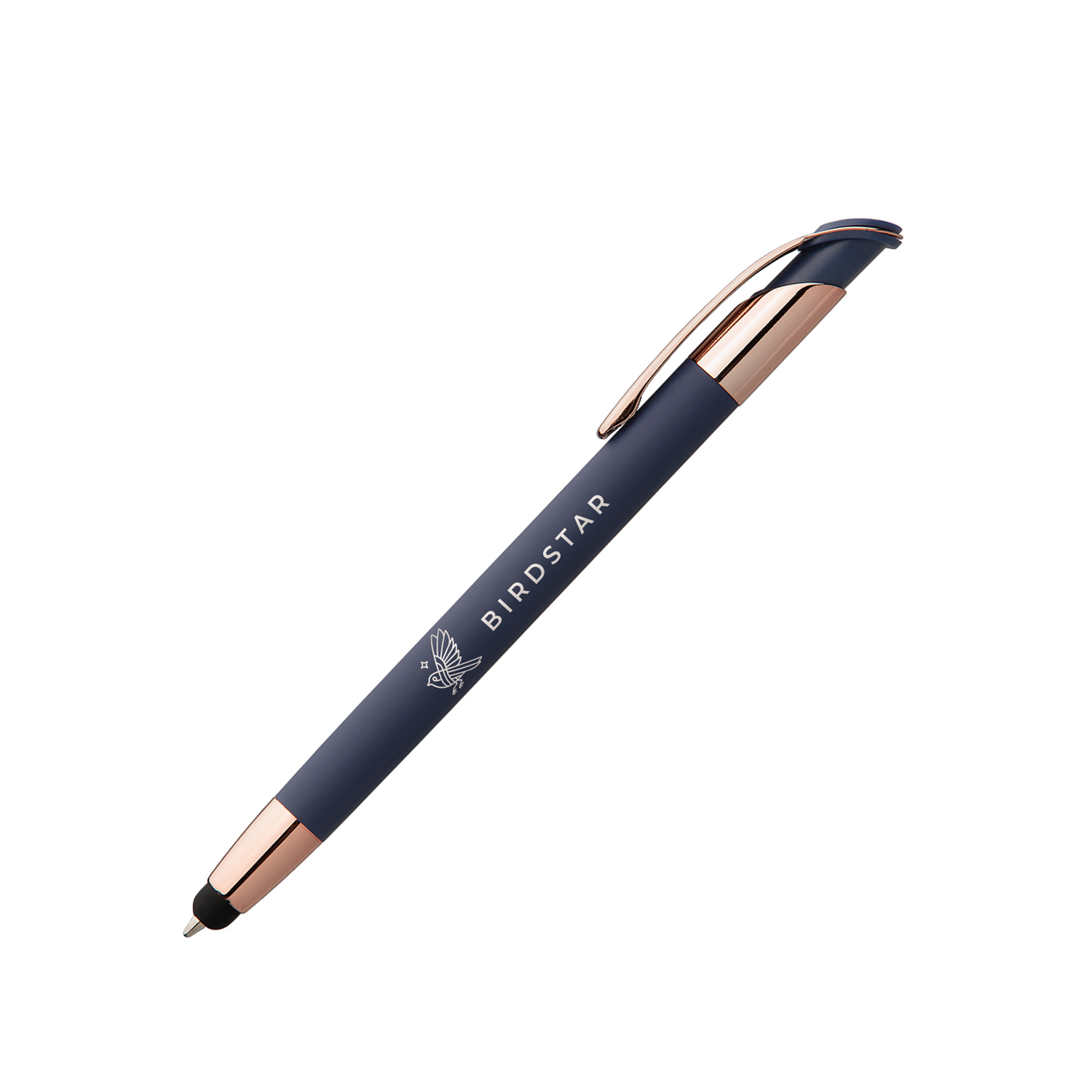 Veneto Softy Rose Gold Metal Pen with Stylus (Engraved Imprint) 1