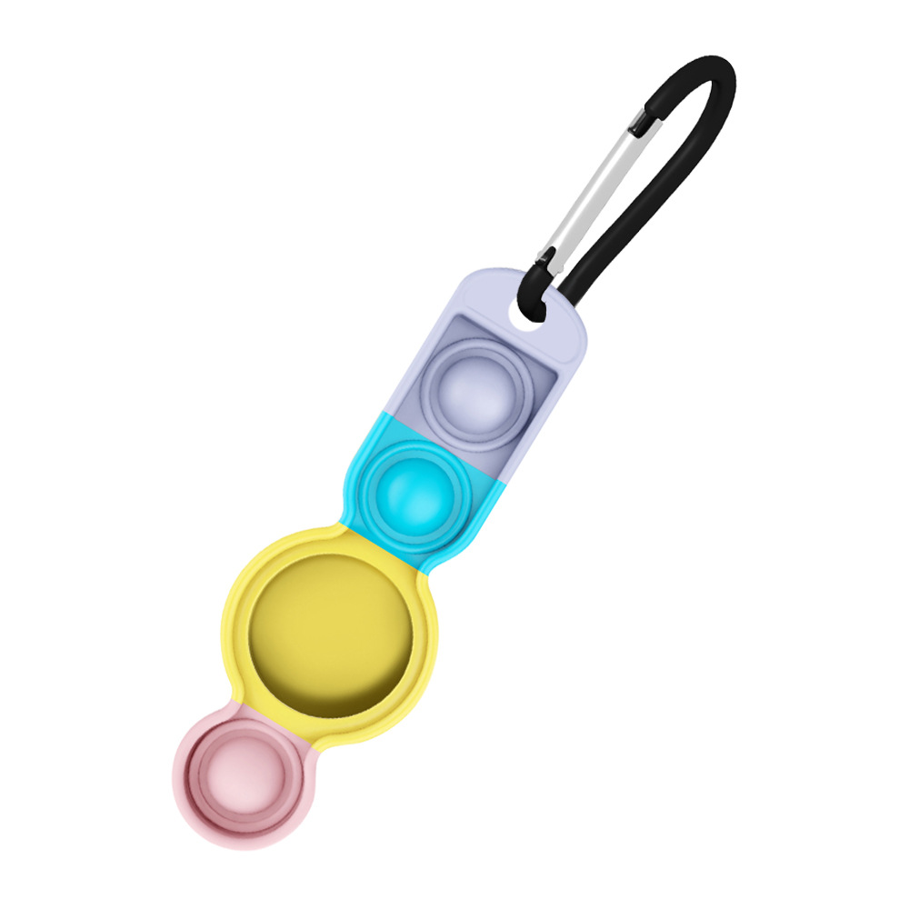 2 In 1 Silicone tag Holder Push Pop Keychain 7