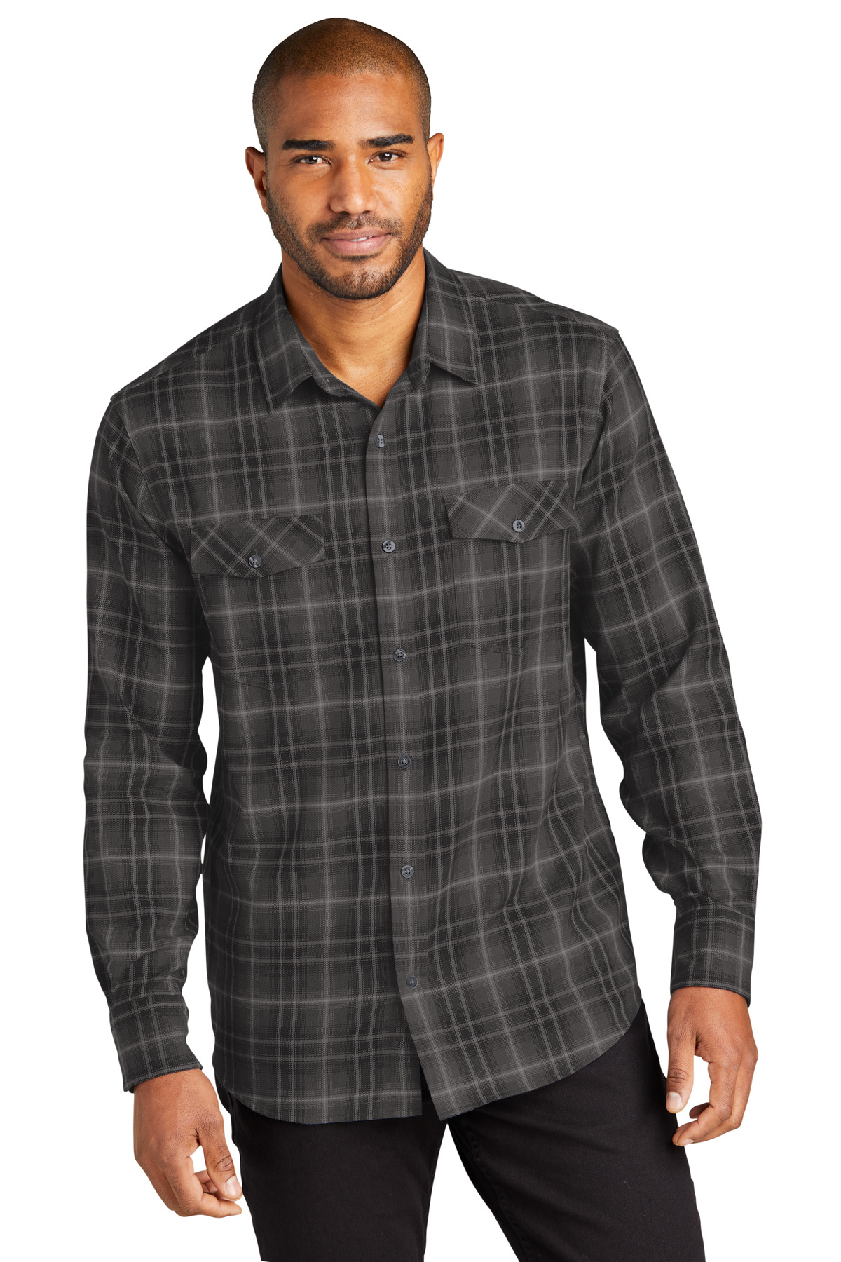 Long Sleeve Ombre Plaid Shirt