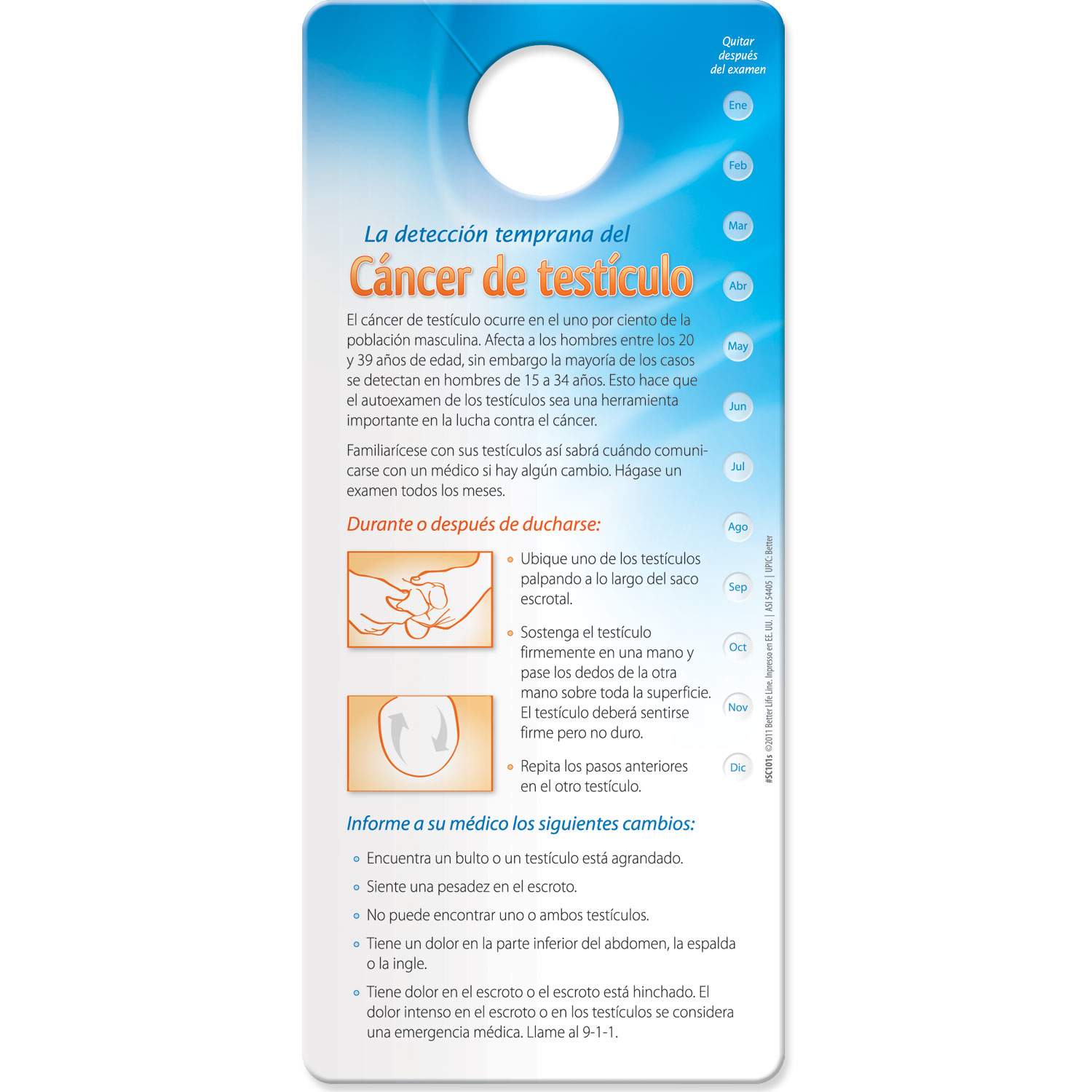 Shower Card - Early Detection for Breast / Testicular Cancer 3