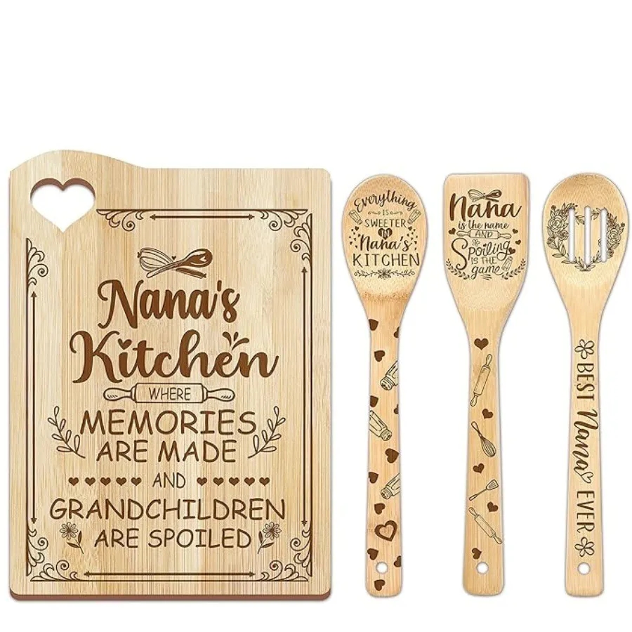 4 Piece Bamboo Chopping Board Set 4