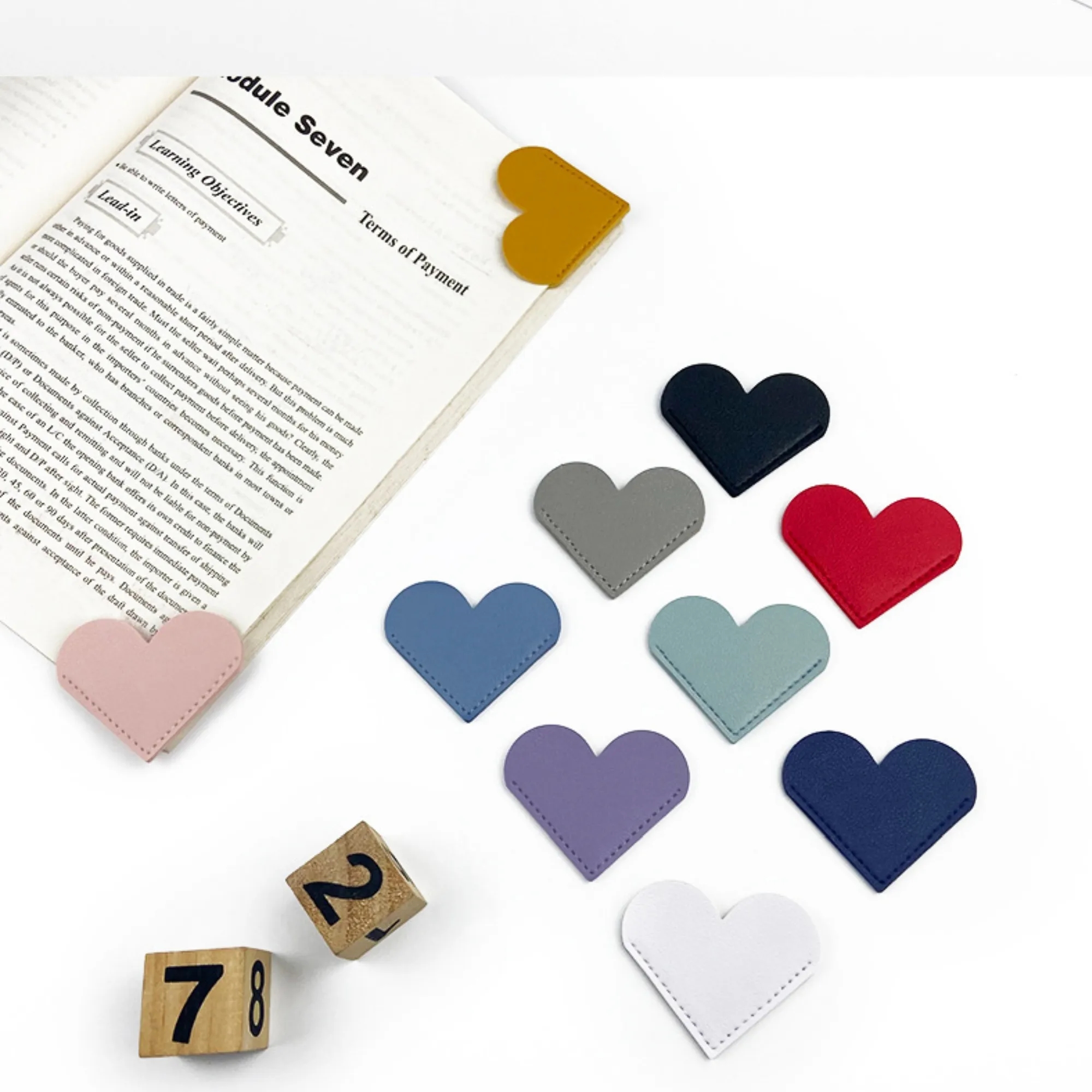 PU Leather DIY Bookmark Heart Shape 6