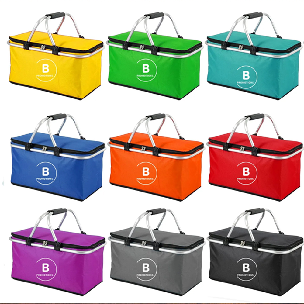 Insulated Foldable Collapsible Picnic Basket with Carrying Handles 1