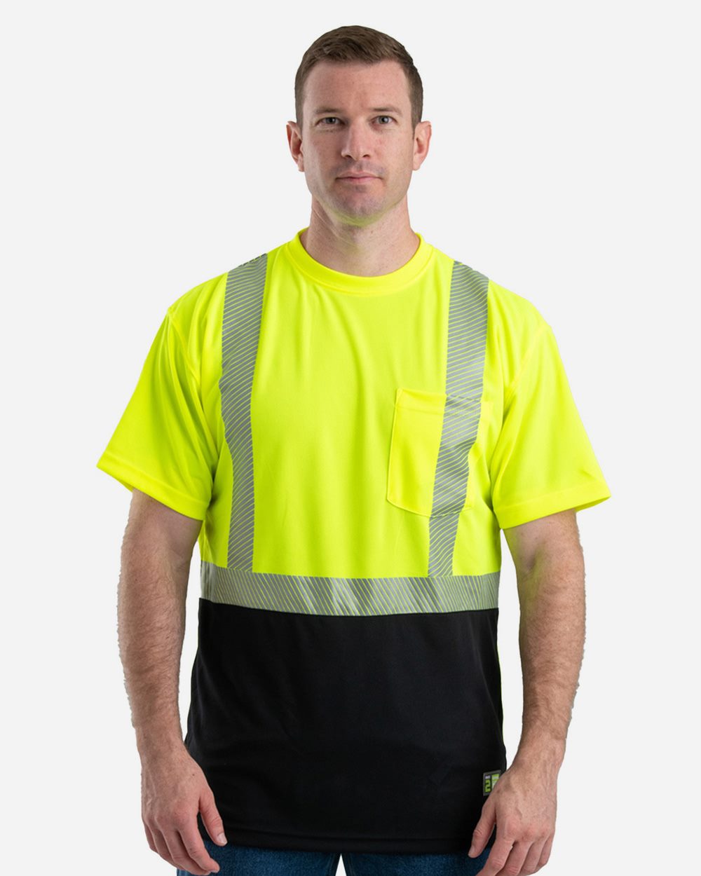Men's Hi-Vis Class 2 Color Blocked Pocket T-Shirt - HVK017 10