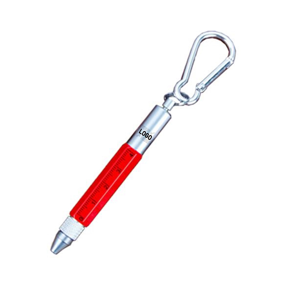 6 In 1 Metal Tool Pen With Carabiner 1