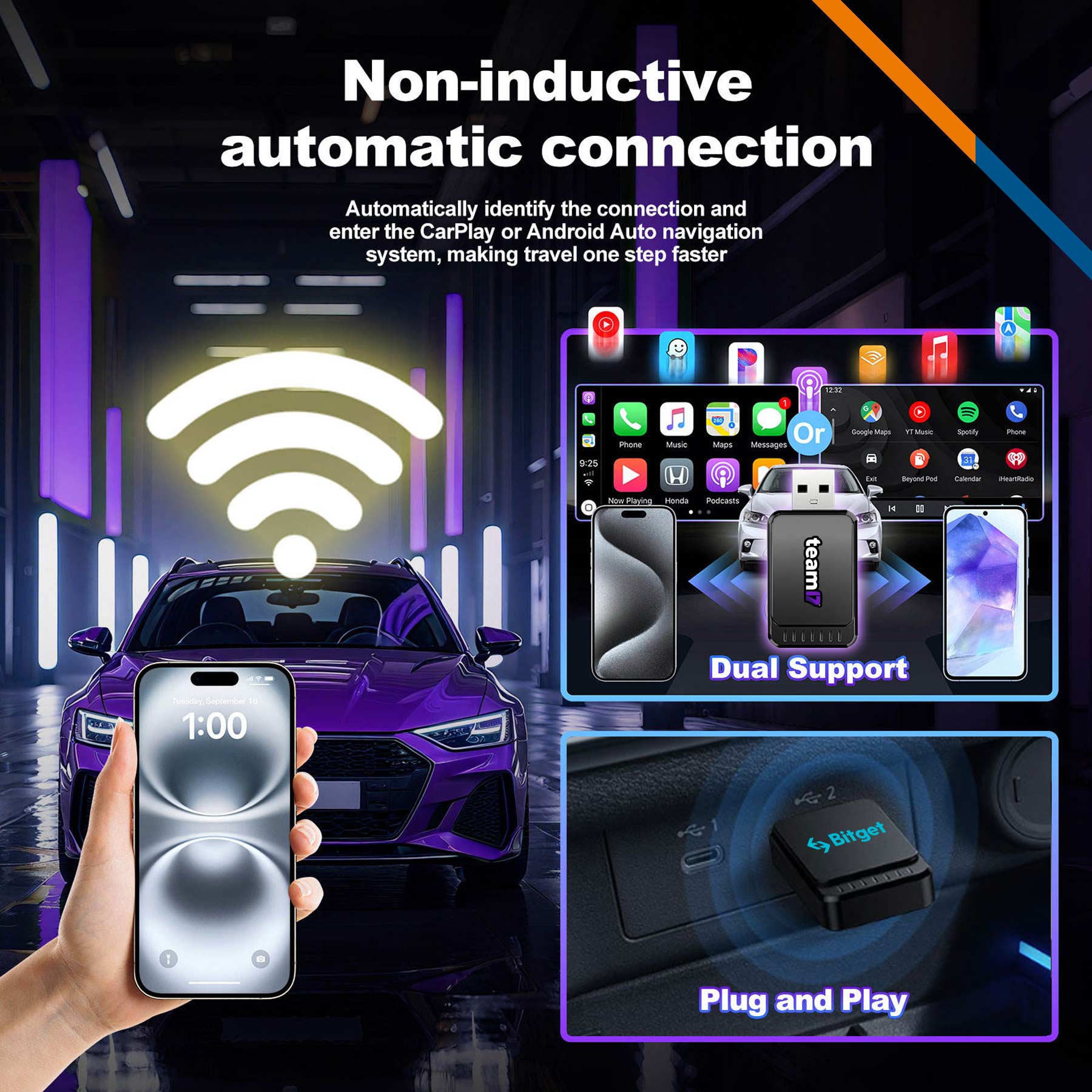 LinkRide Wireless CarPlay And Android Auto Adapter 3