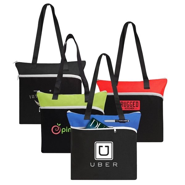 BERMORE LARGE FRONT ZIPPER TOTE 2