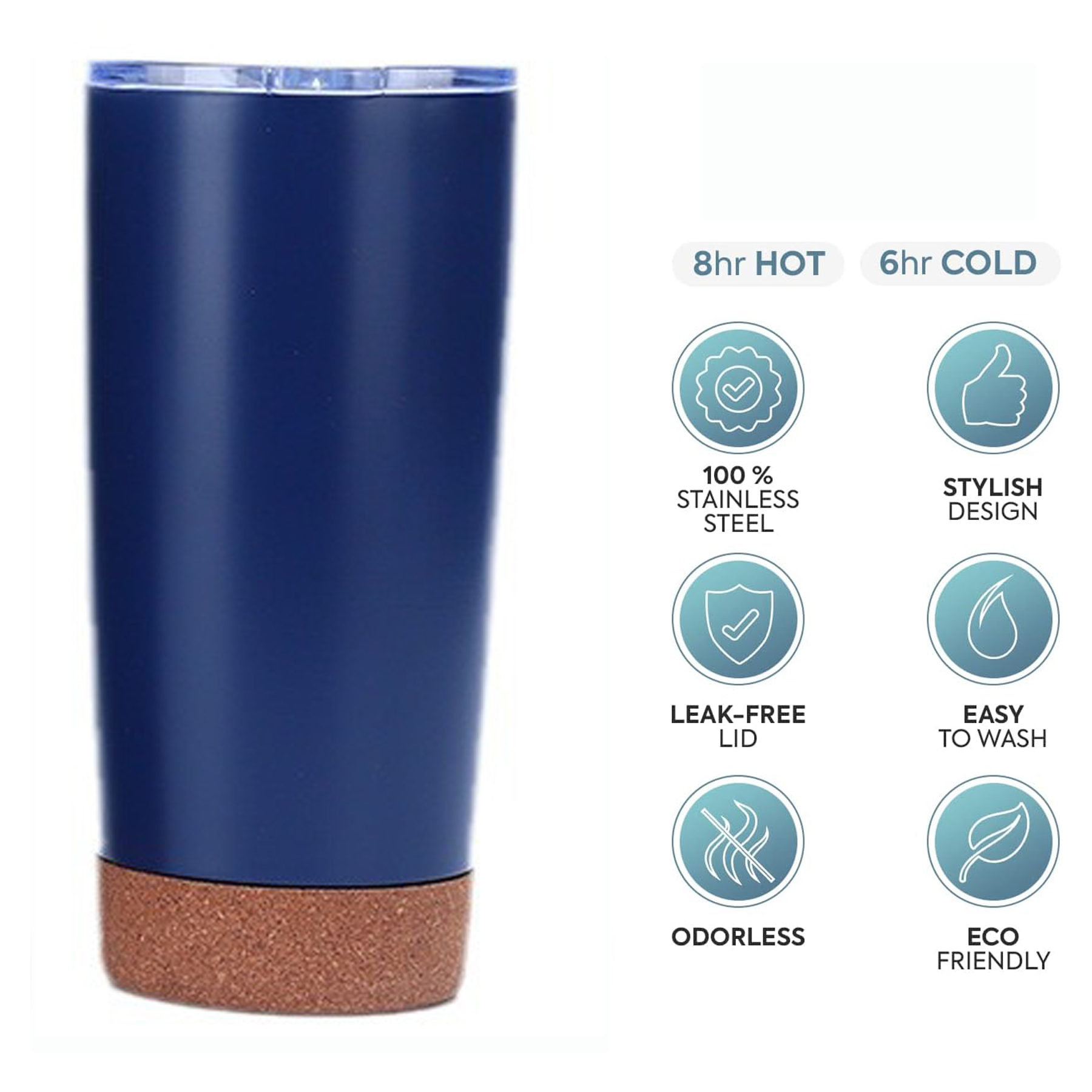 20 oz Insulated Coffee Travel Mug with Cork Bottom 6