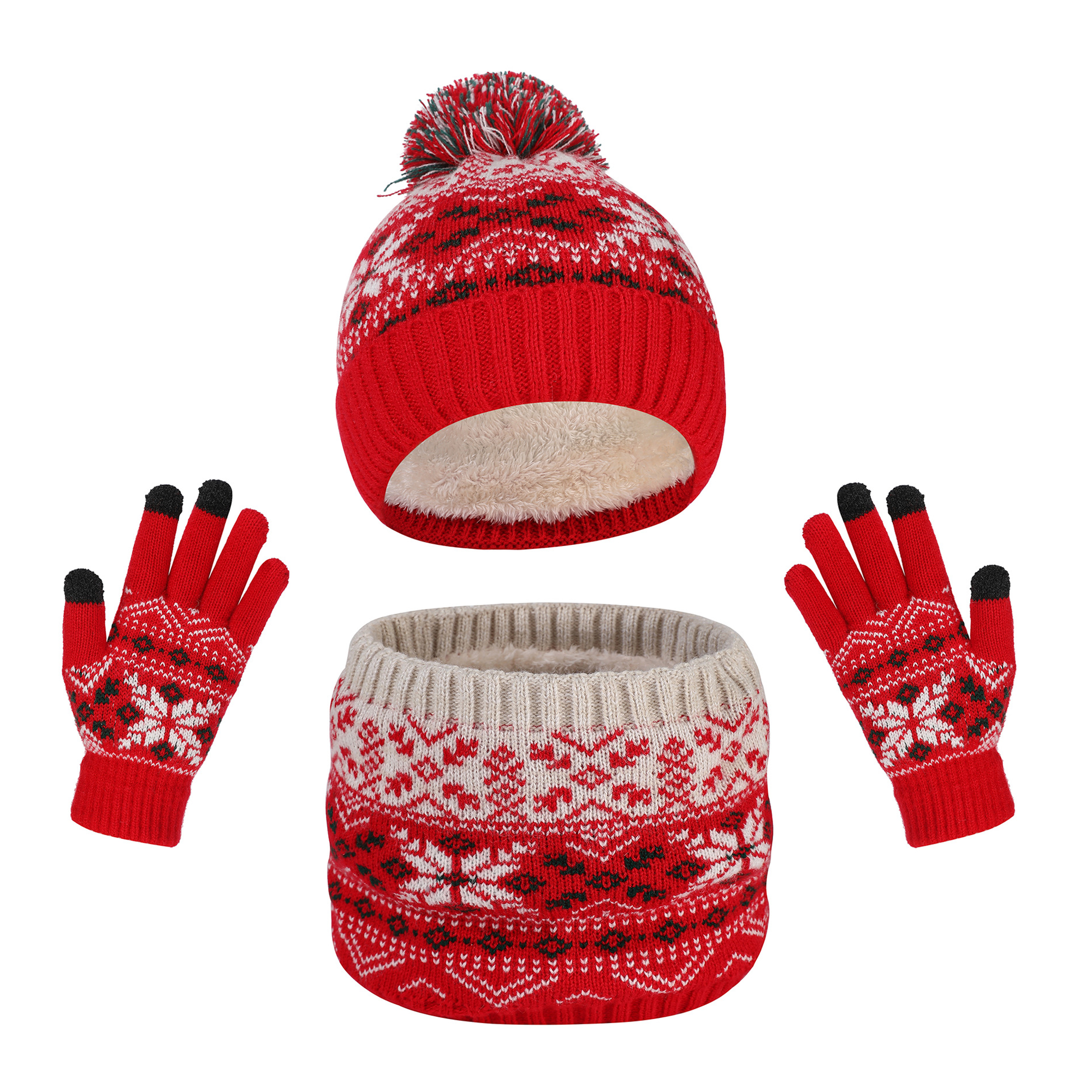 Warm Kids 3-Piece Set (Hat, Scarf, Gloves) MOQ 20 4