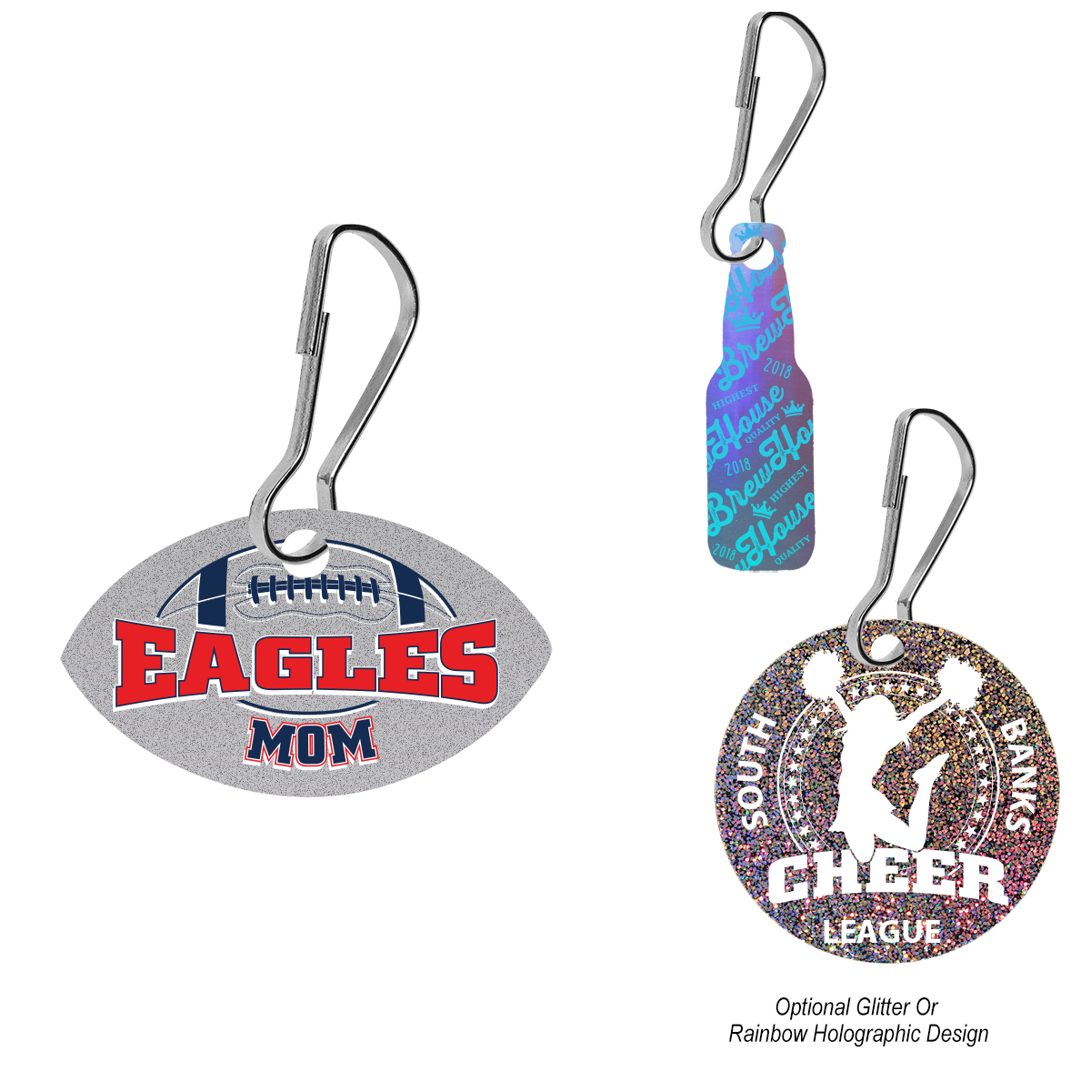 Acrylic Zipper Pull - Custom Shape 2" 3