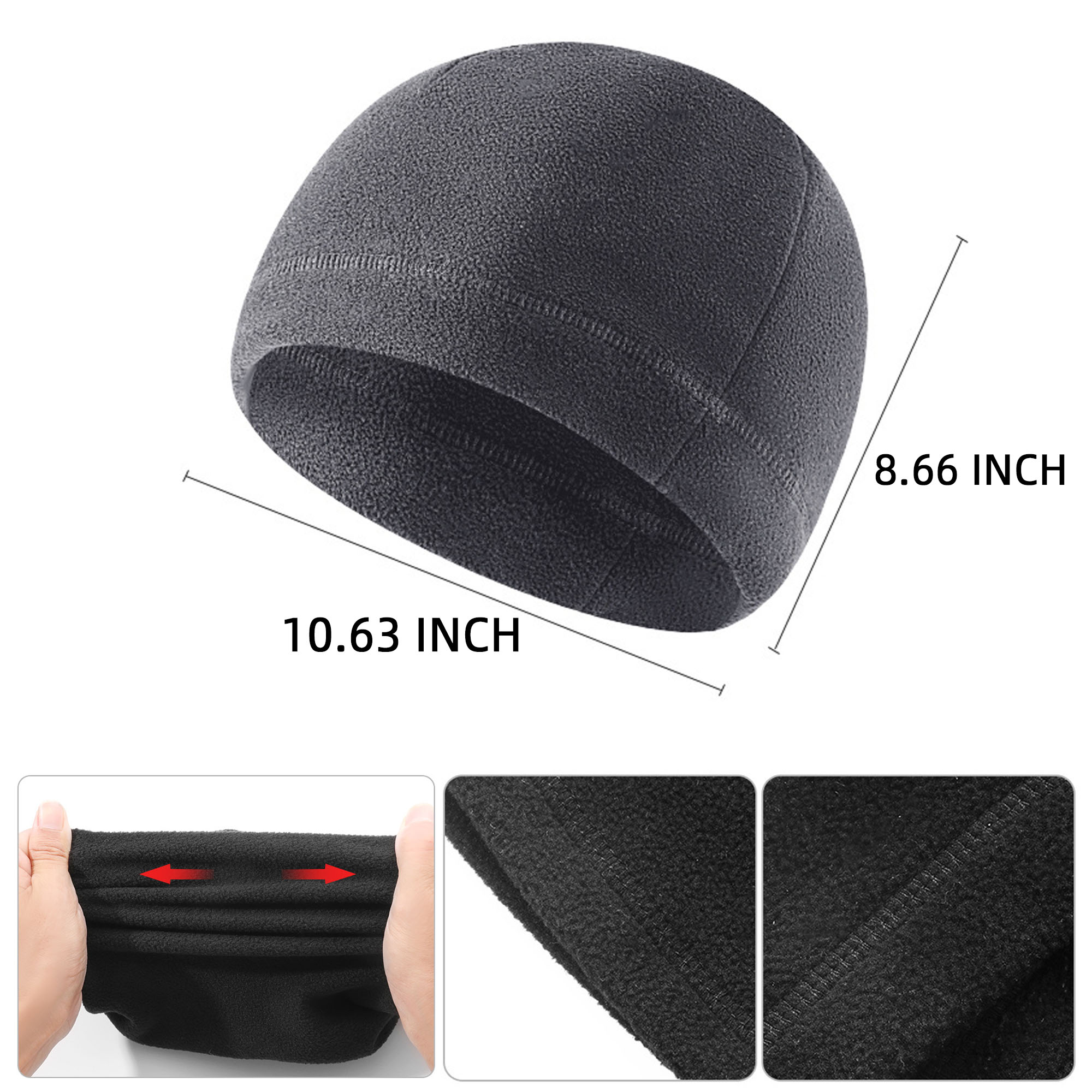 Winter Fleece Beanie Hat Warm Skull Cap 3