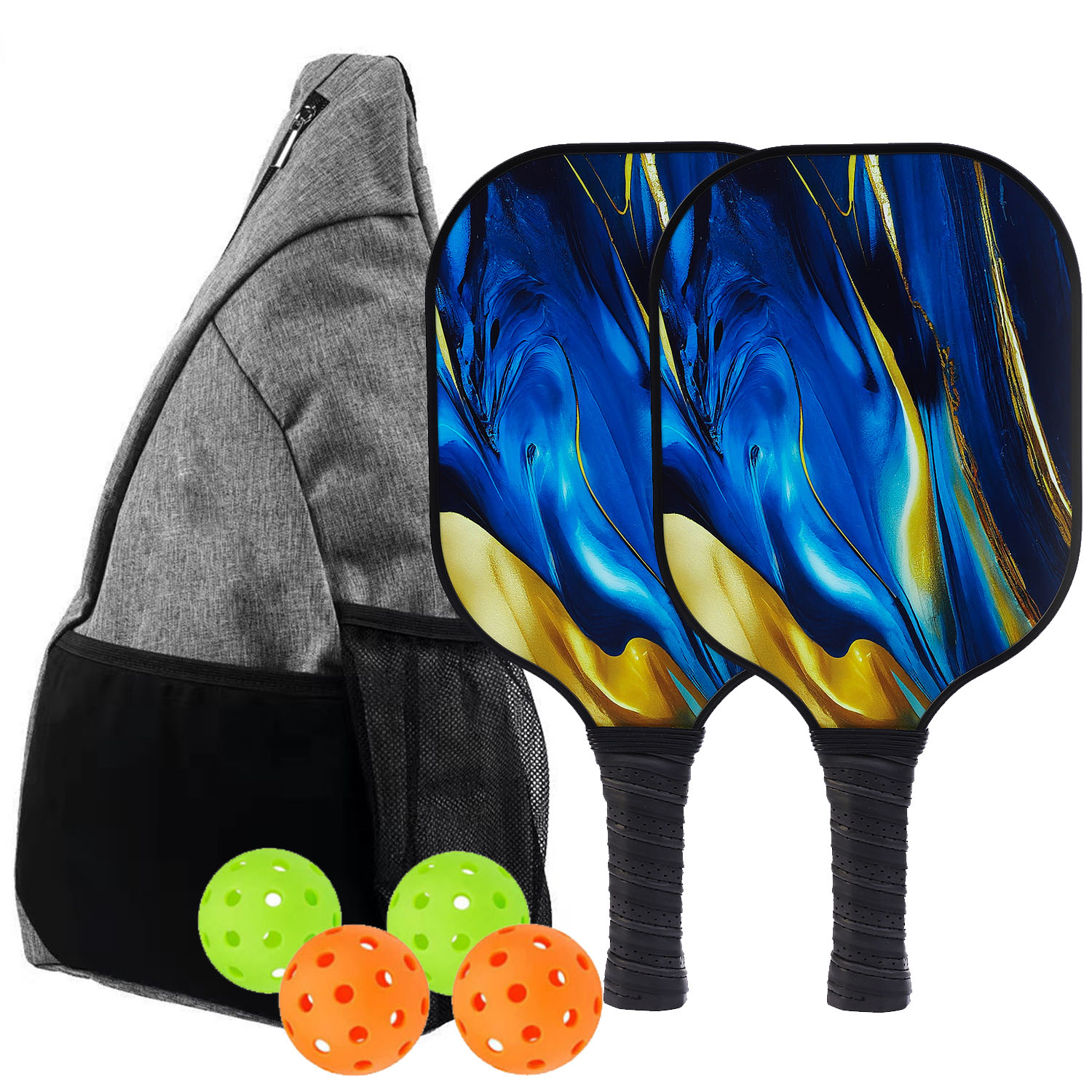 Fiberglass Pickleball Racket & Ball Set w/ Backpack 3