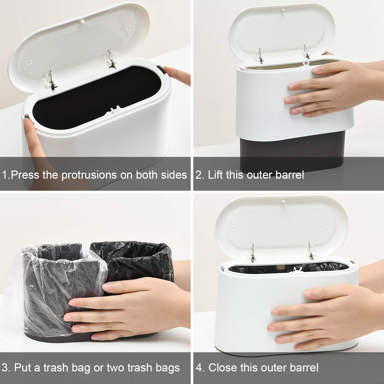 Mini Trash Can with Lid 4
