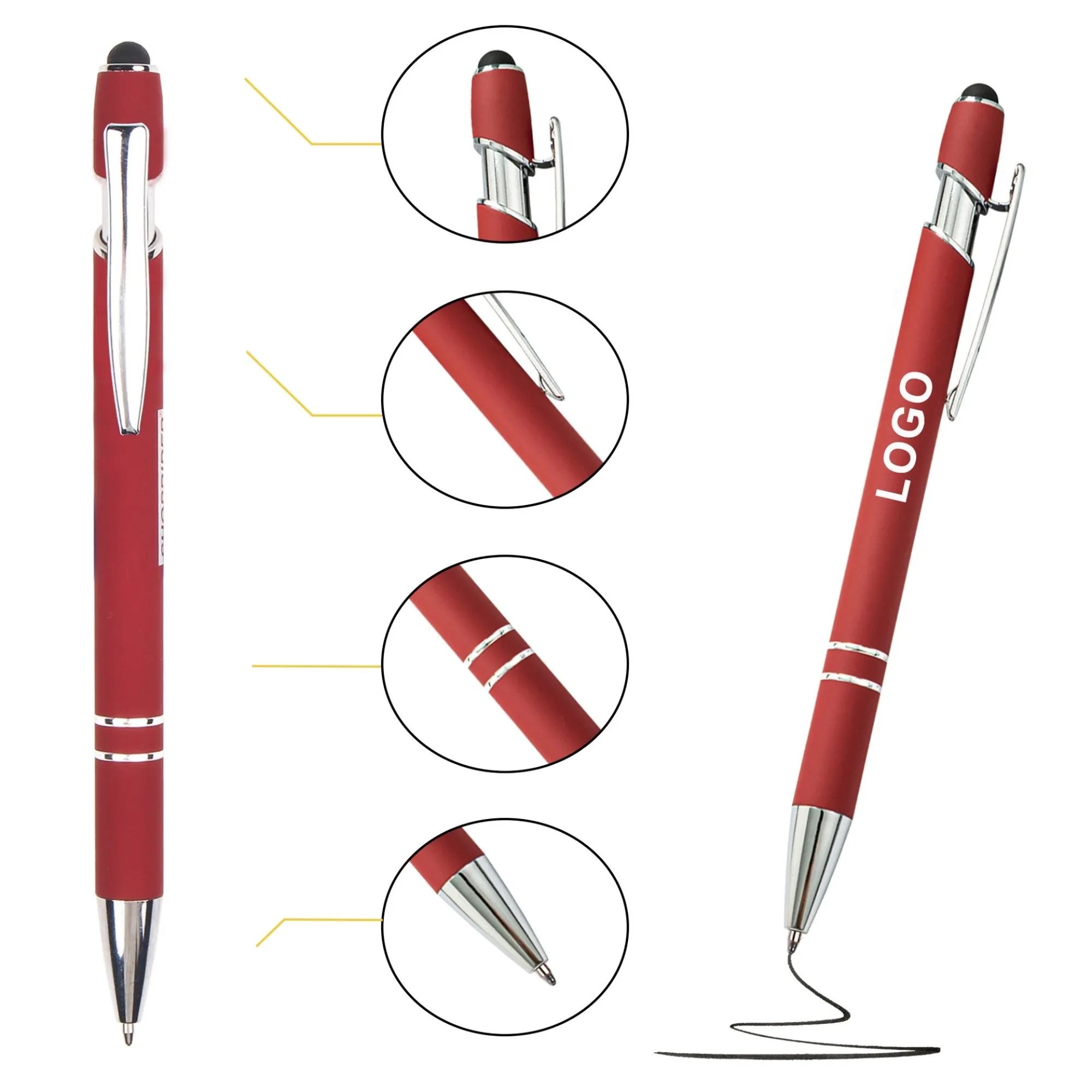 Aluminum Retractable Stylus Ballpoint Pen 20
