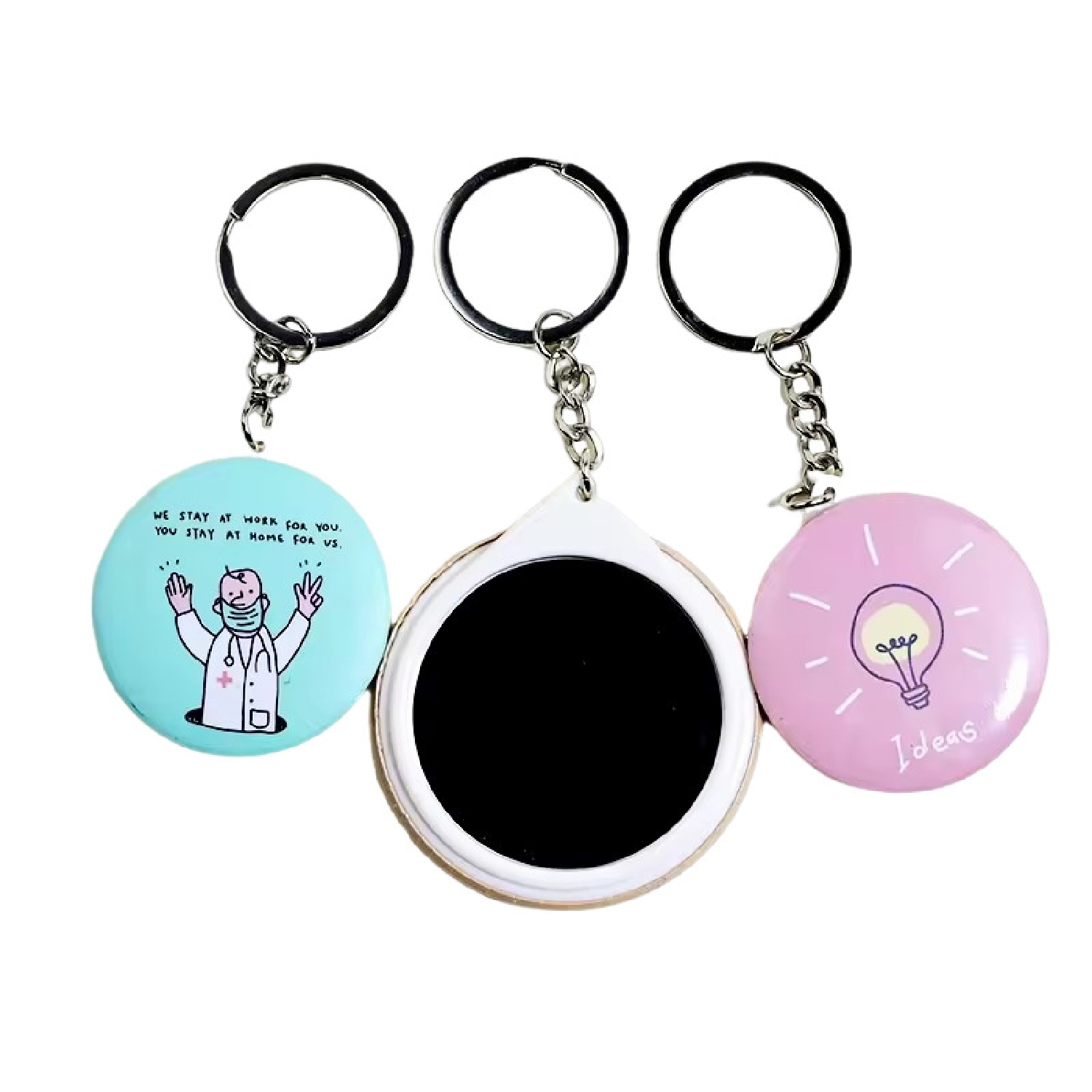 Full Color Tin Mirror Keychain 2