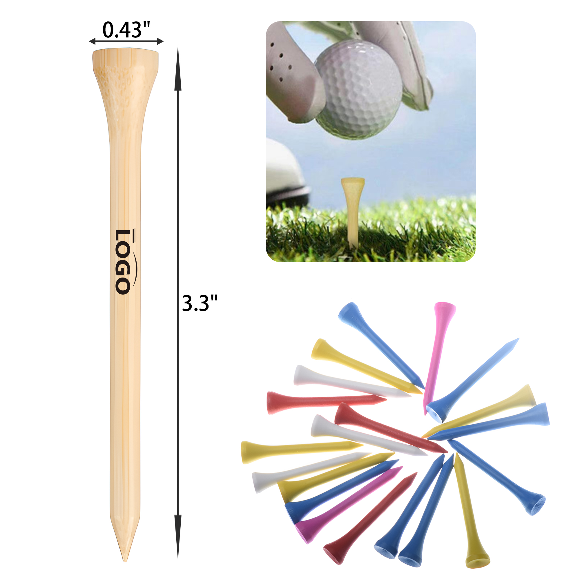 MOQ 50 PCS Traditional Golf Tee With Wooden Tee 1