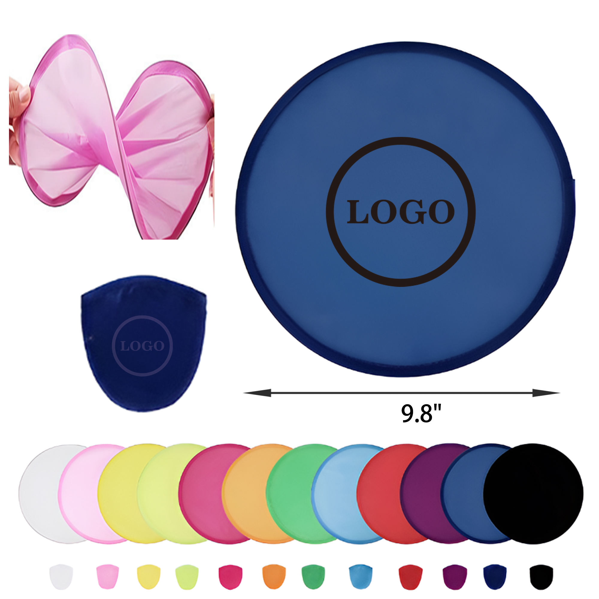 Stylish Folding Flying Disc Fan With Pouch 4