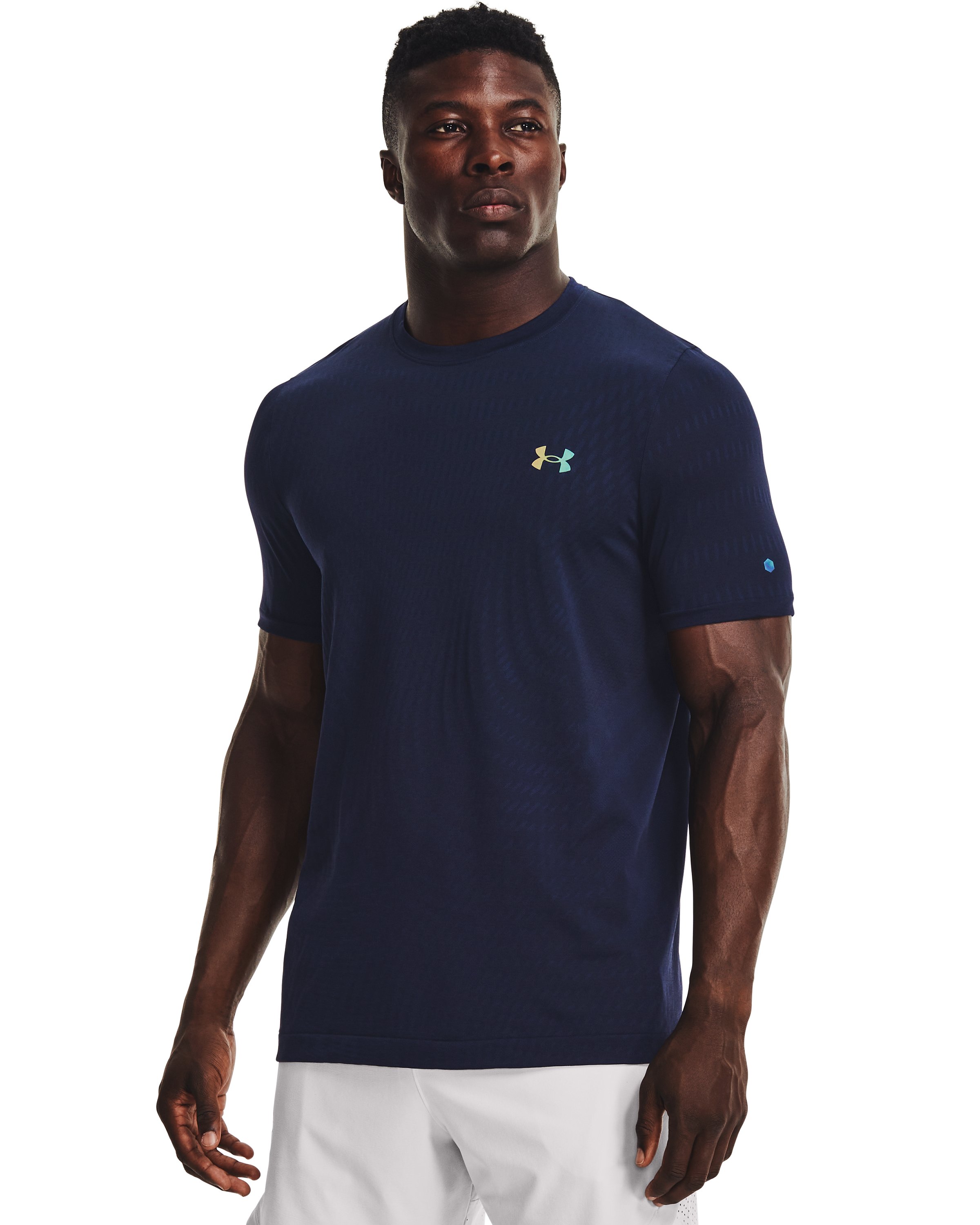 Men's UA RUSH HeatGear Seamless Illusion Short Sleeve  1