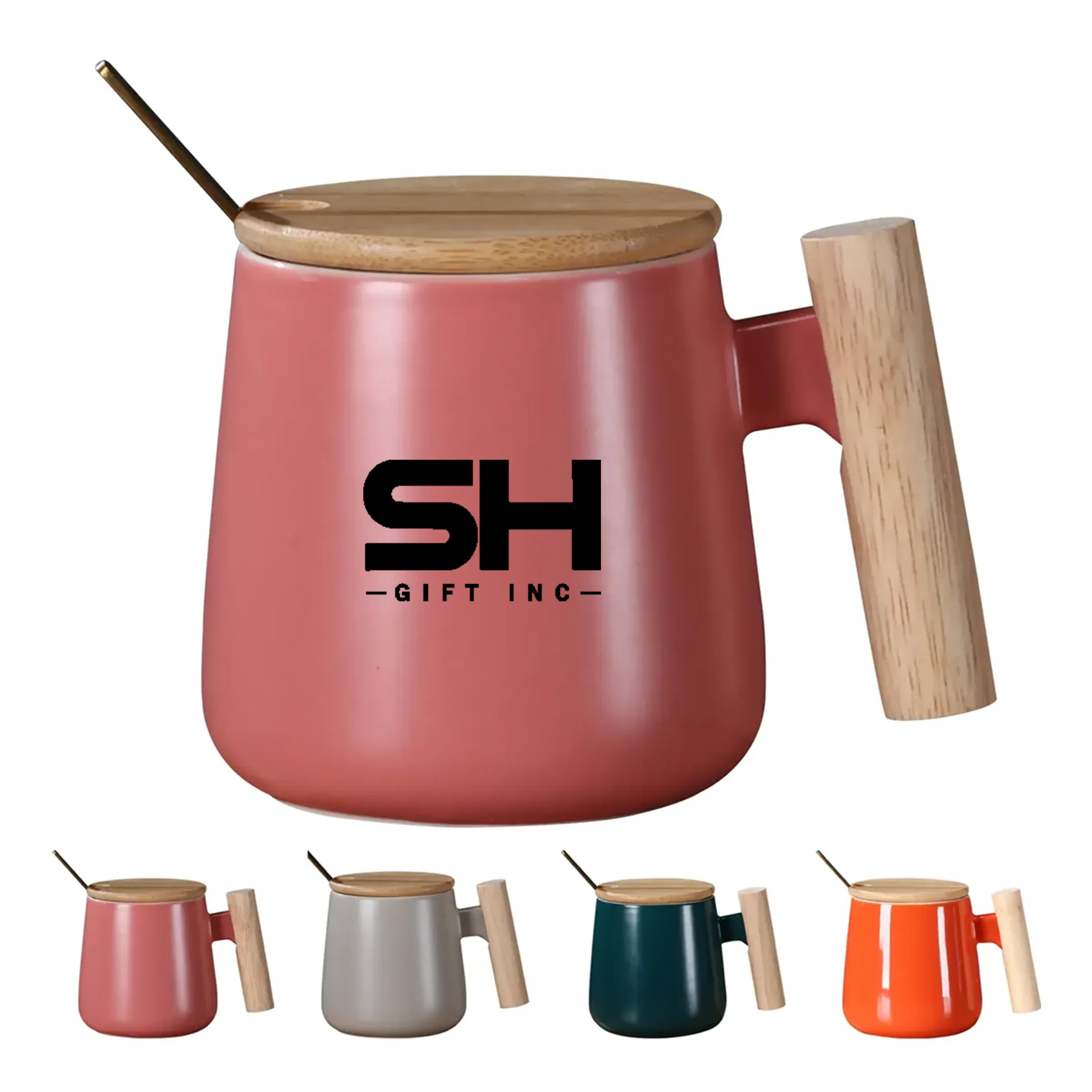 12oz Ceramic Mug With Wooden Handle 7