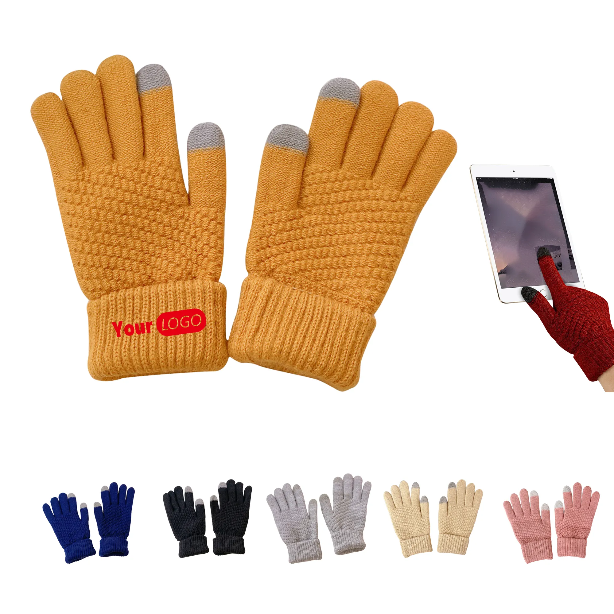 Pineapple Style Cashmere Warming Touchscreen Gloves