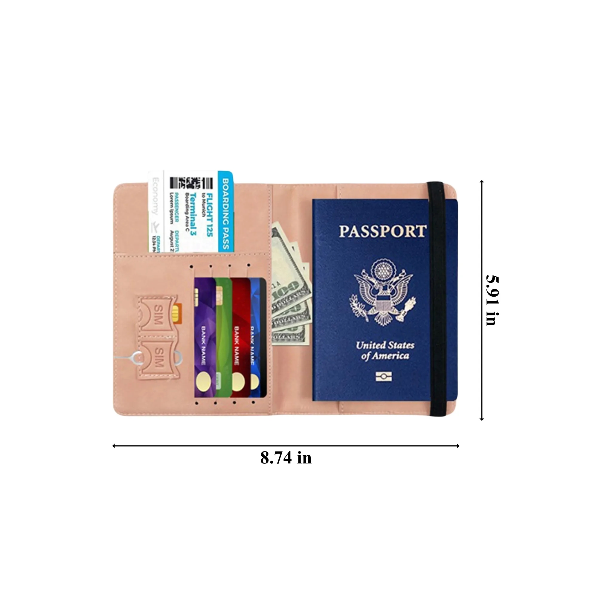 Passport Card Wallet with Strap 2