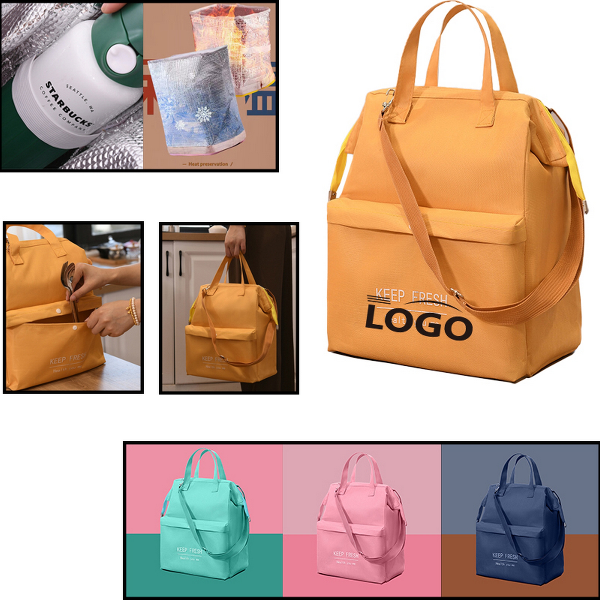 Aluminum Foil Insulated Lunch Box Handbag 4