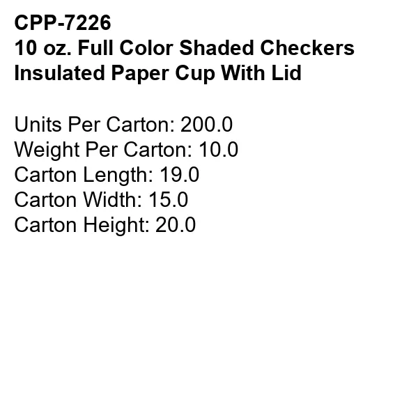 10 oz Full Color Shaded Checkers Insulated Paper Cup With Li 4