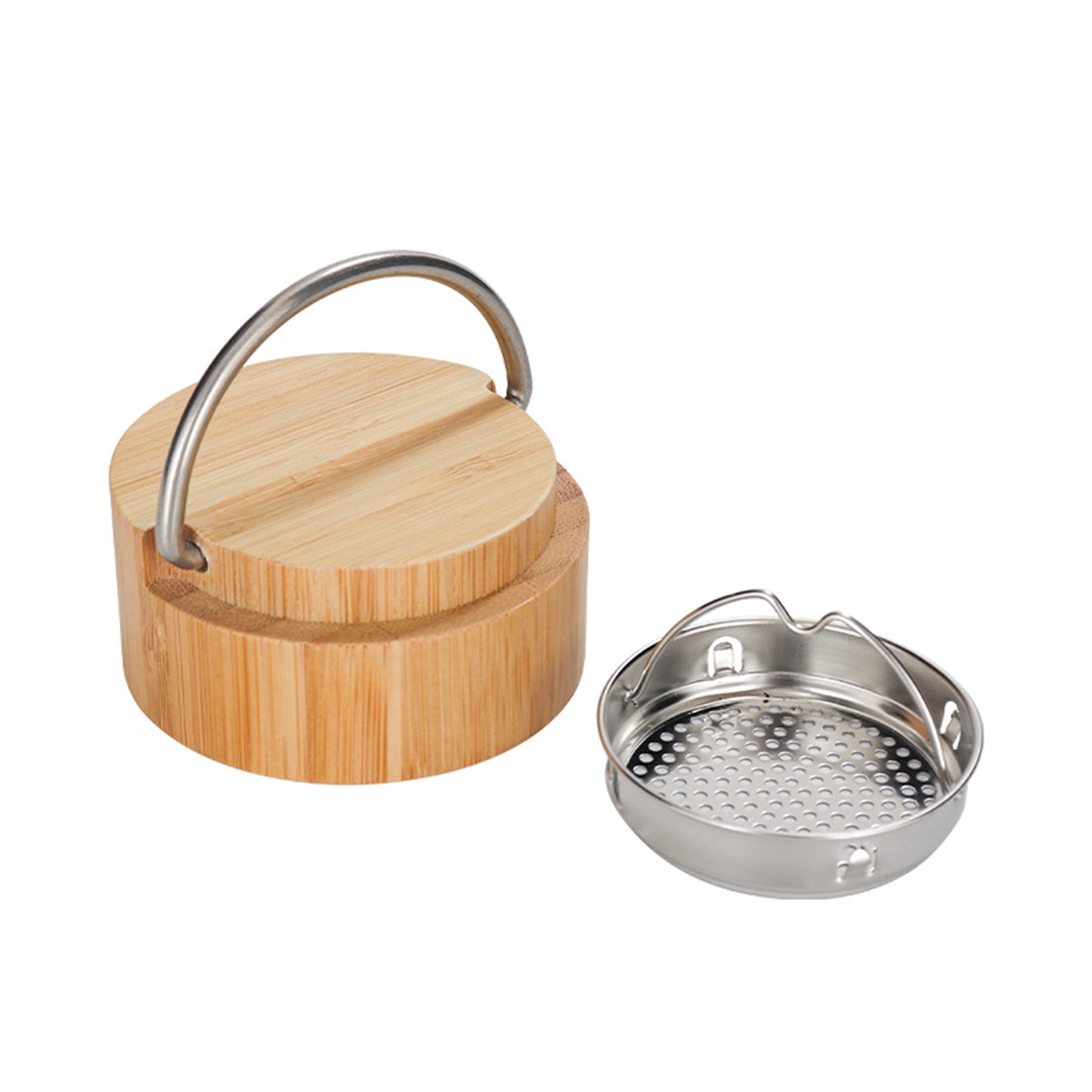 15 oz Vacuum-Sealed Bamboo Water Bottle with Metal Handle 5