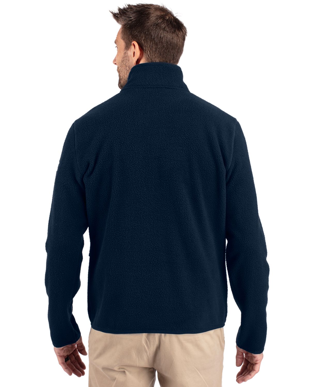 Cutter & Buck Cascade Epic Comfort Recycled Sherpa Fleece Mens Quarter Zip Jacket 30