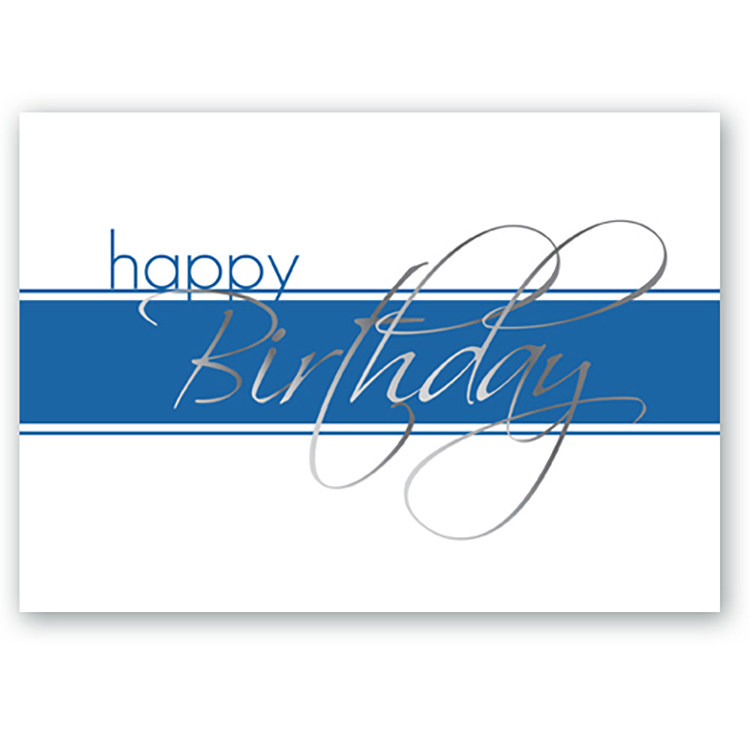 Silver Script Birthday Card 1