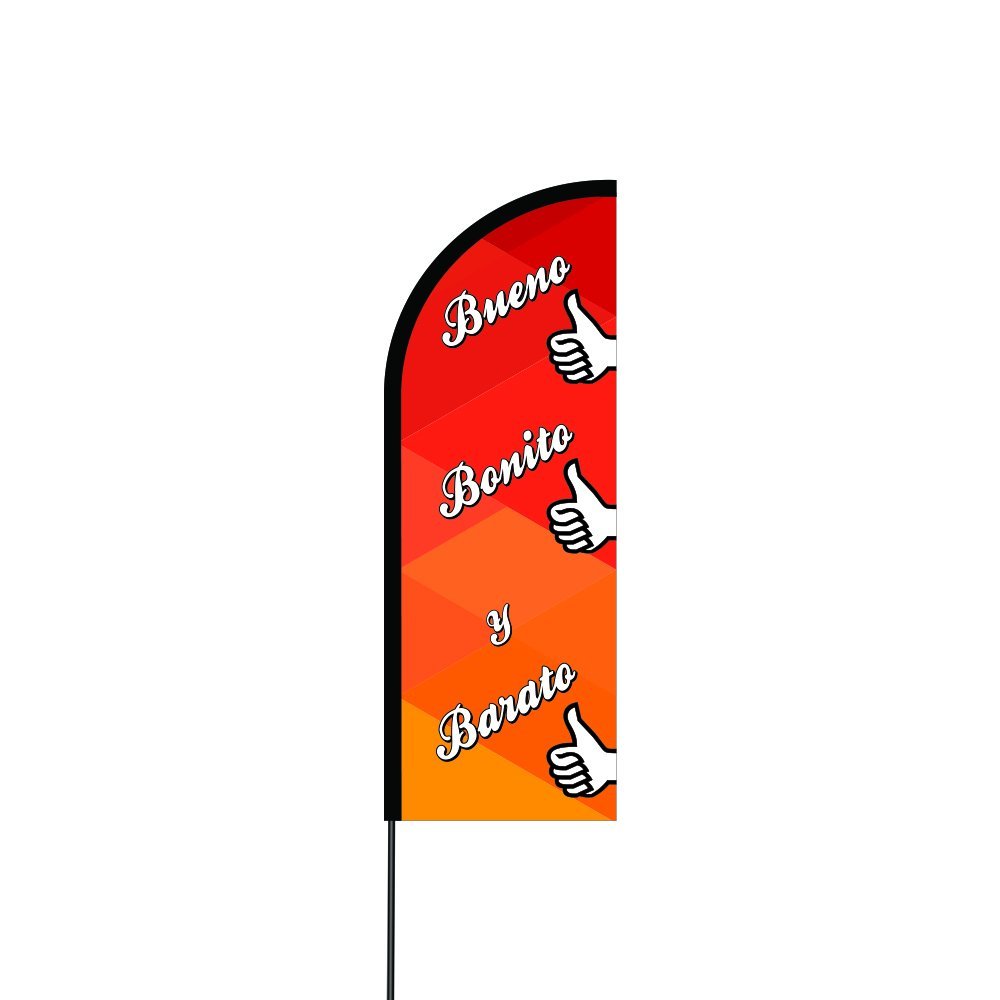 Bueno Bonito Y Barato Flag Kit 11' Feet Feather Flag Sign Outdoor Banner 2