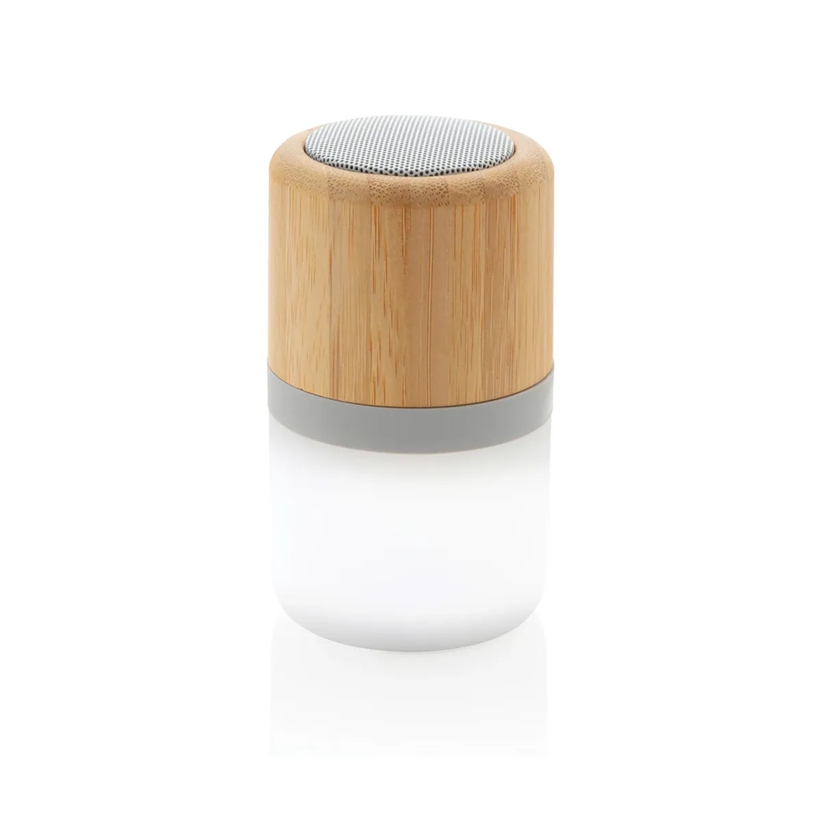 Round Bamboo Colour Changing Mini BT Speaker 3