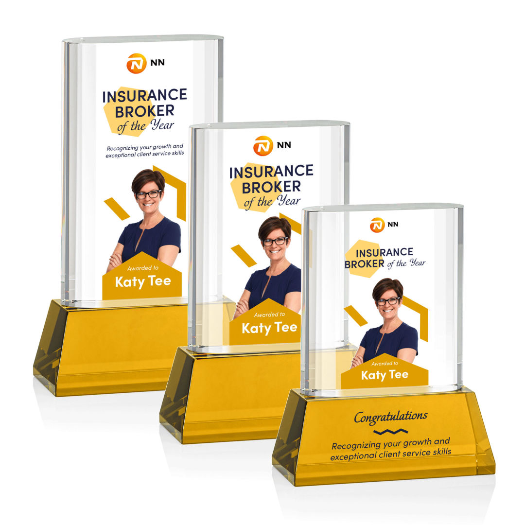 Merit VividPrint™ Award on Base - Amber