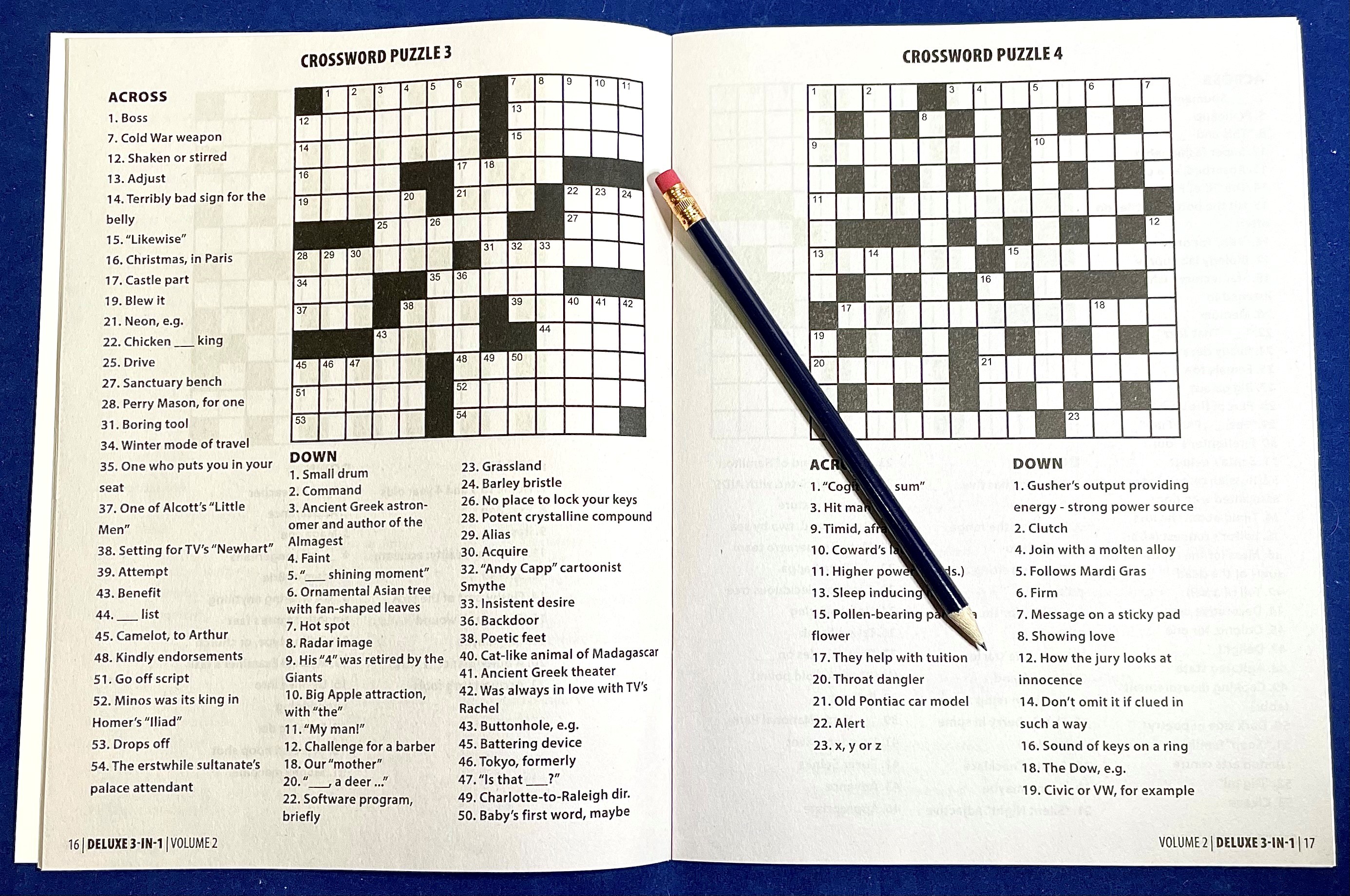 PUZZLE BOOK PACK - Deluxe Large Print 3-in-1 Puzzle Book Puzzle Pack 3