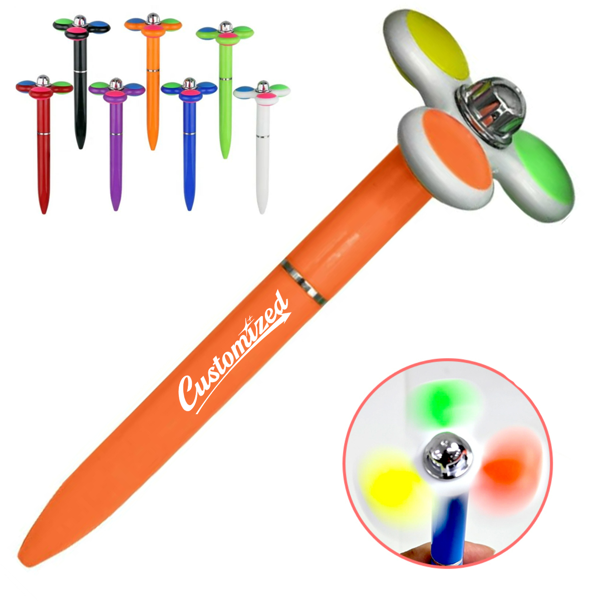 Plastic Fidget Spinner Ballpoint Pen with Custom Logo 2