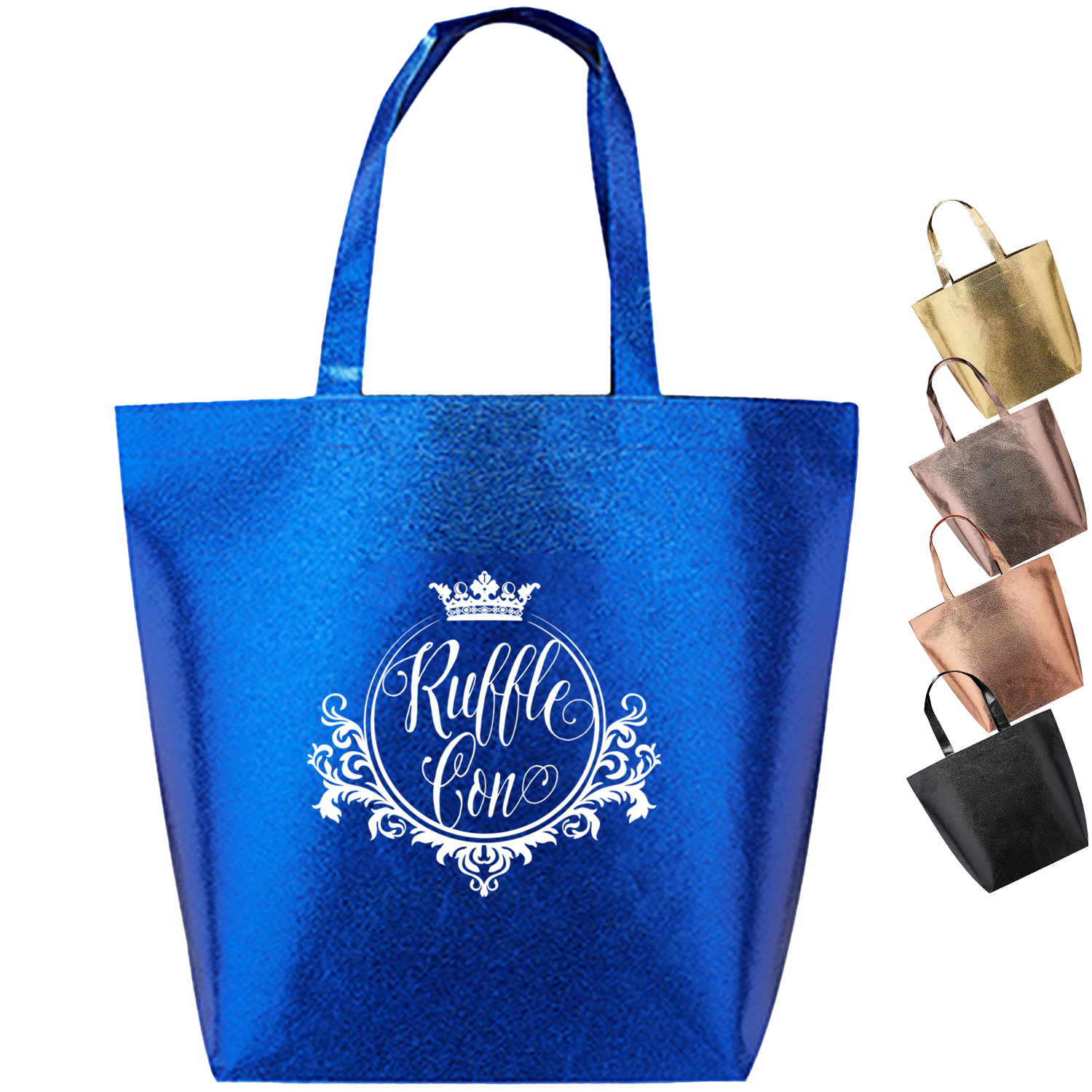 Luxurious Metallic Non-woven Shopping Tote Bag (15.5" x 13.5") 1